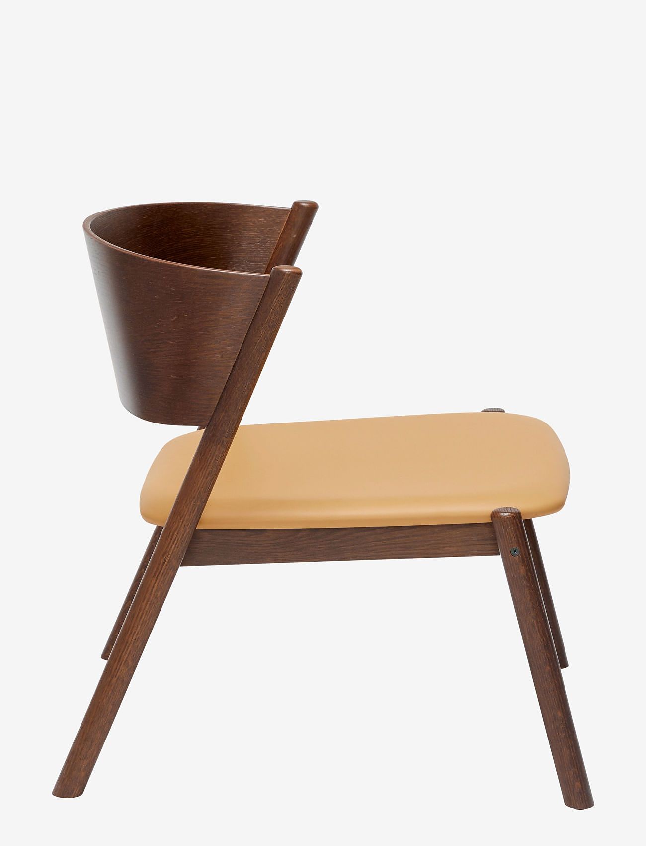 Hübsch - Oblique Lounge Chair Seat Dark Brown - stühle - brown,natural - 2