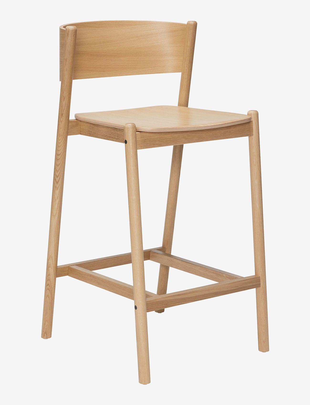 Hübsch - Oblique Barstol - stole & skamler - natural - 0