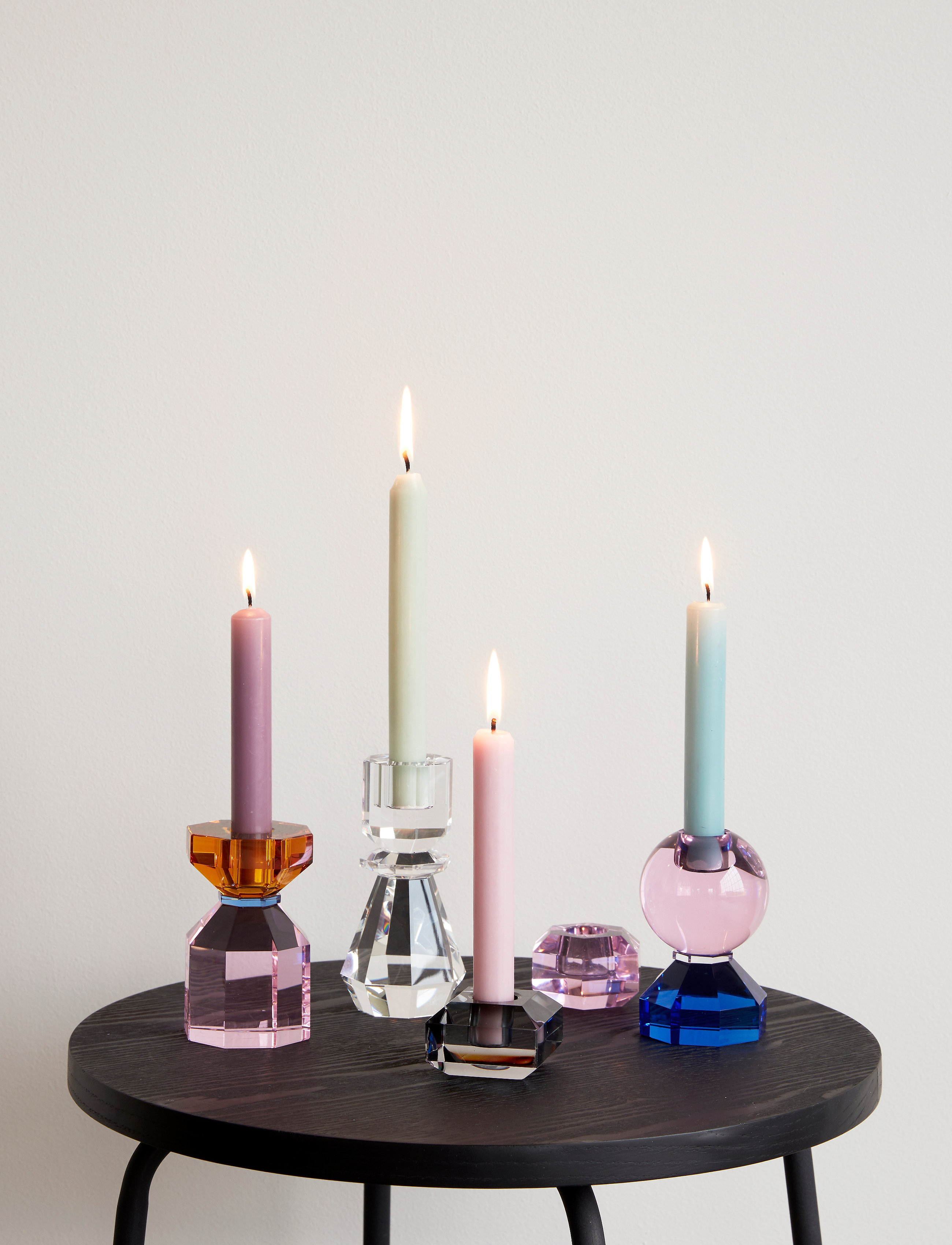 Hübsch Gem Lysestage, H11 cm 7, Candlesticks & Lanterns, Mehrfarbig/gemustert - Candlesticks, Homeware