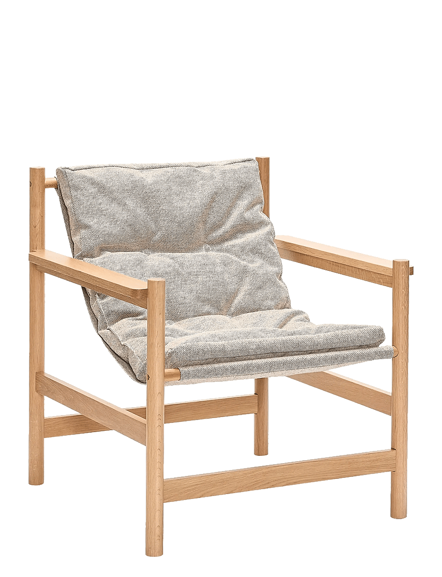 Hübsch - Heritage Armchair/Footstool Natural/Beige - lehnstühle - beige,natural - 2