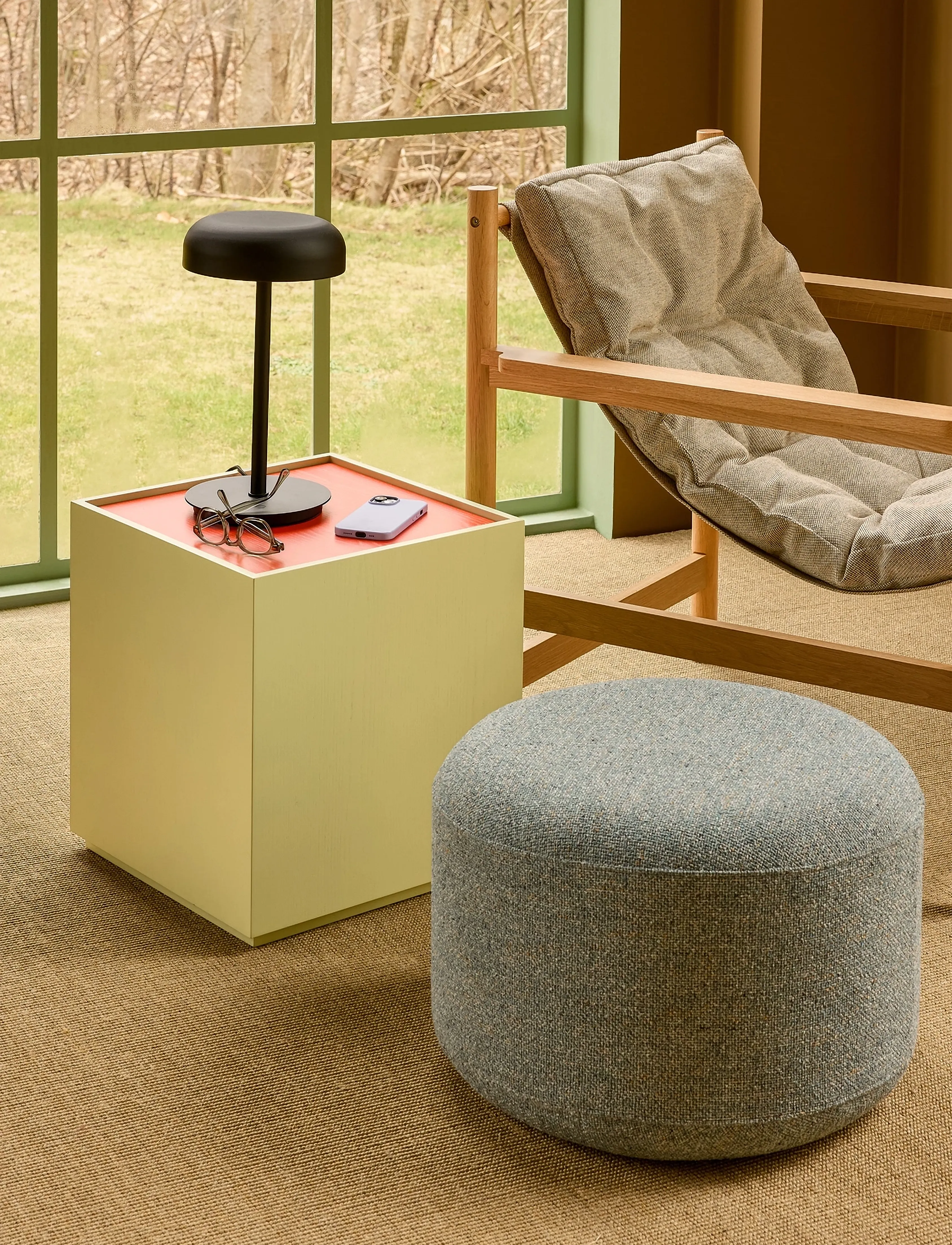 Hübsch Heritage Armchair/Footstool Natural/Beige, One Size, Chairs & Stools, Beige - Armchairs, Homeware
