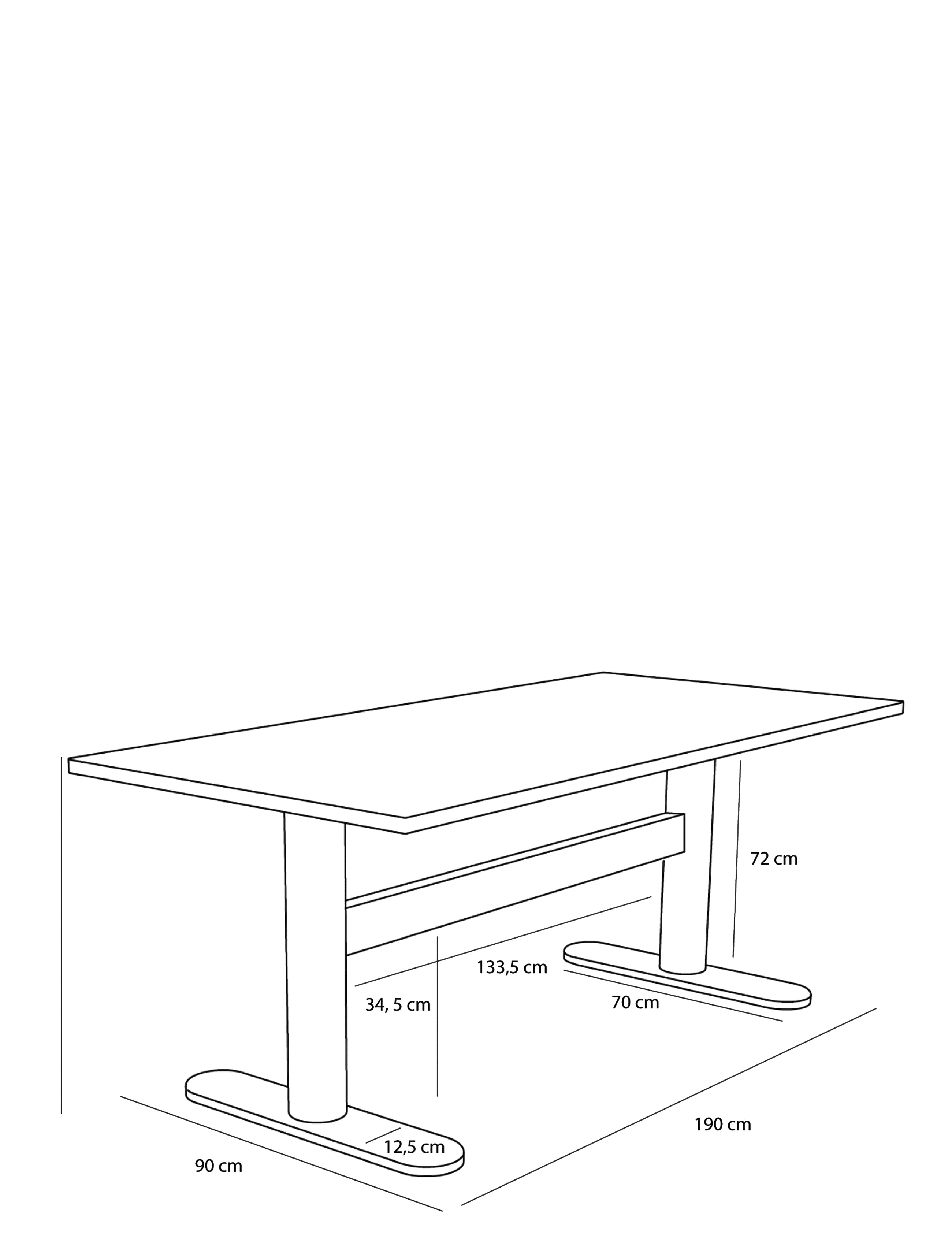 Hübsch - Tona Dining Table Natural - borðstofuborð - grey,natural - 2