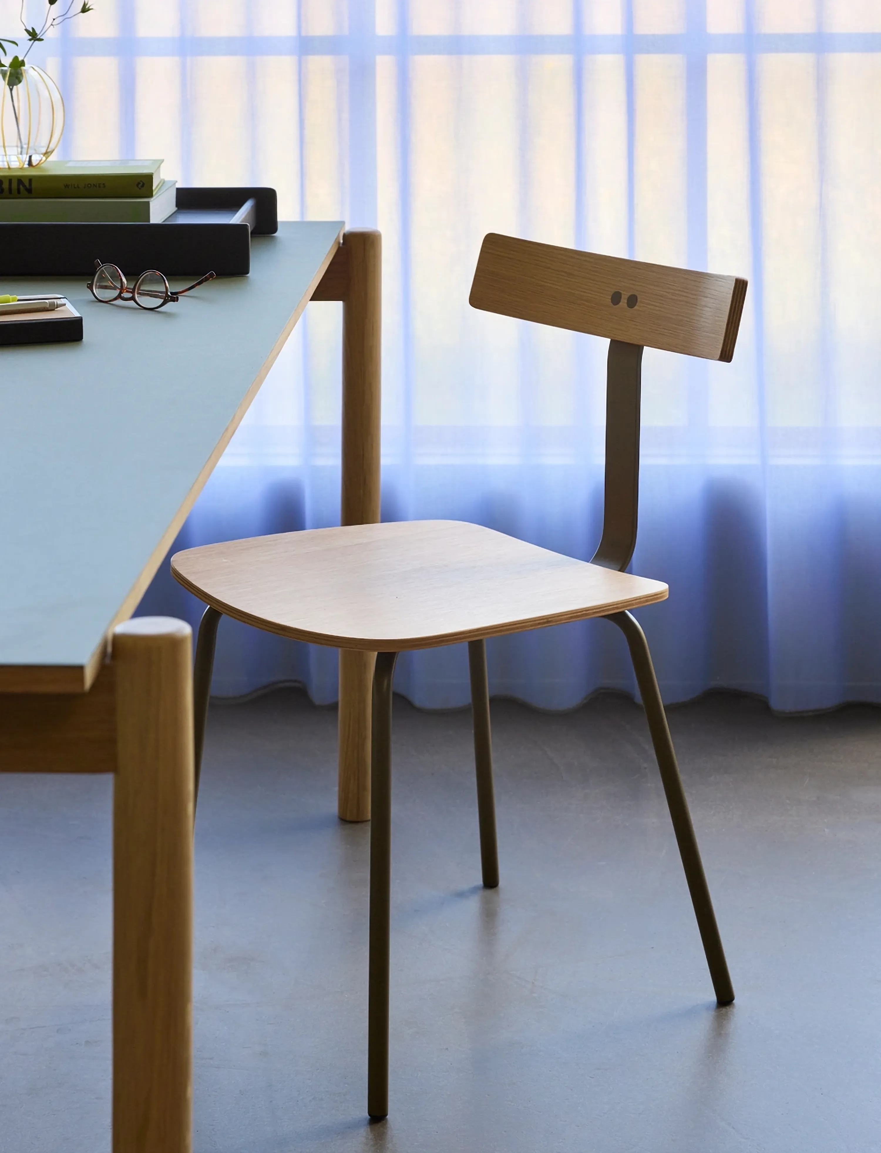 Hübsch - Hock Dining Chair Natural/Green - stolar - green,natural - 5