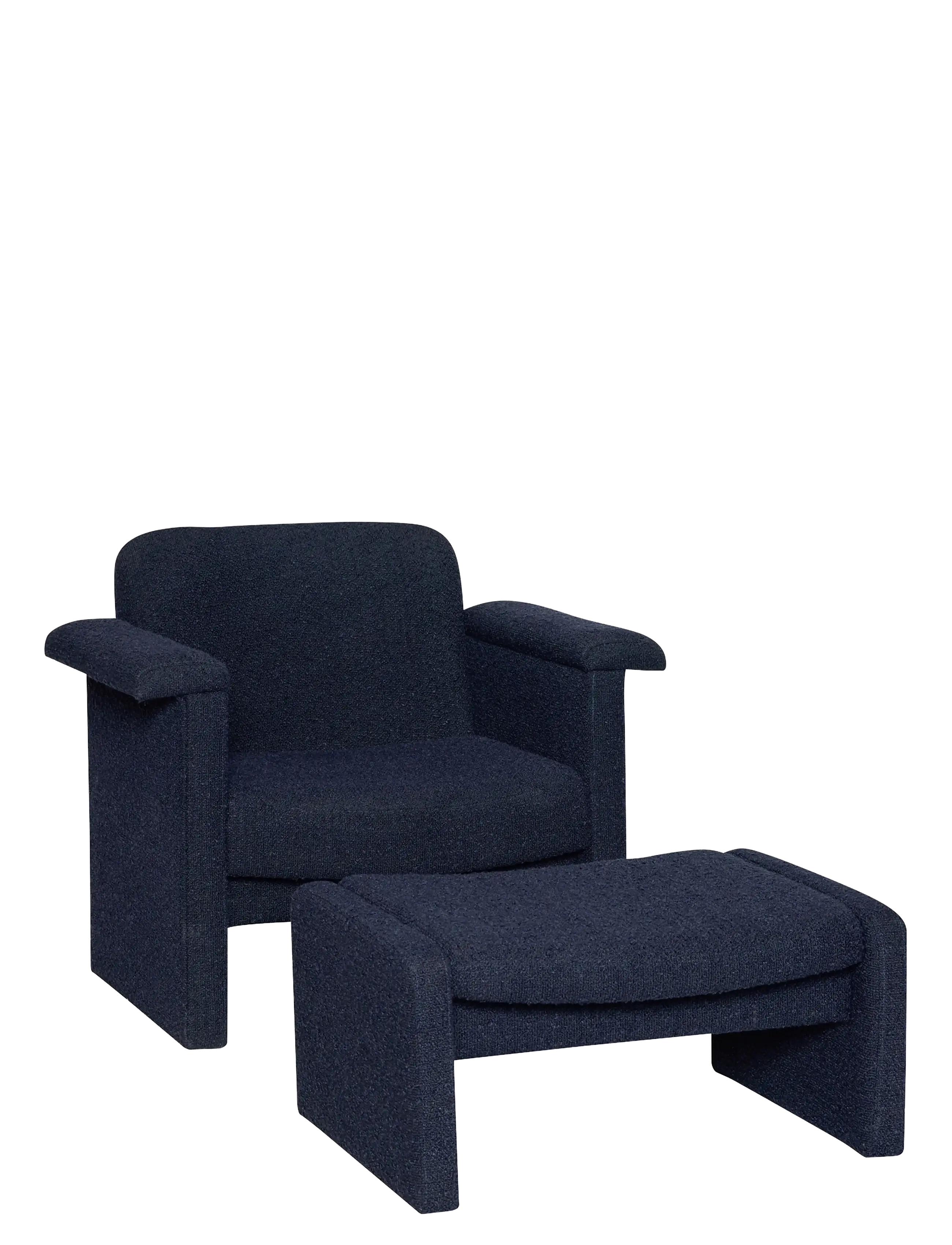 Hübsch Softy Lounge Chair Dark Blue (Set Of 2), Lænestol, Navy, Str: 96X73X78CM