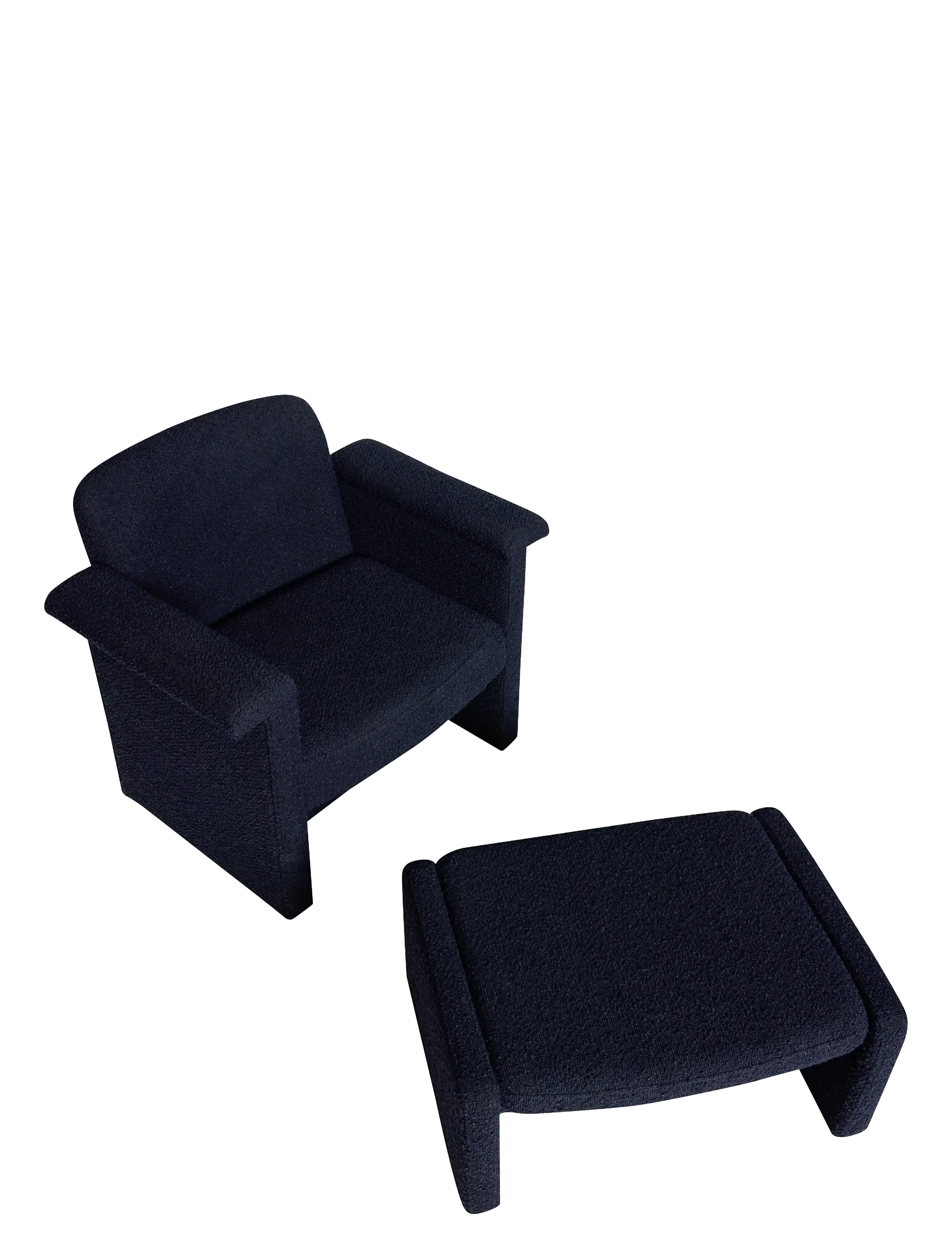 Hübsch - Softy Lounge Chair Dark blue (set of 2) - lænestole - dark blue - 2