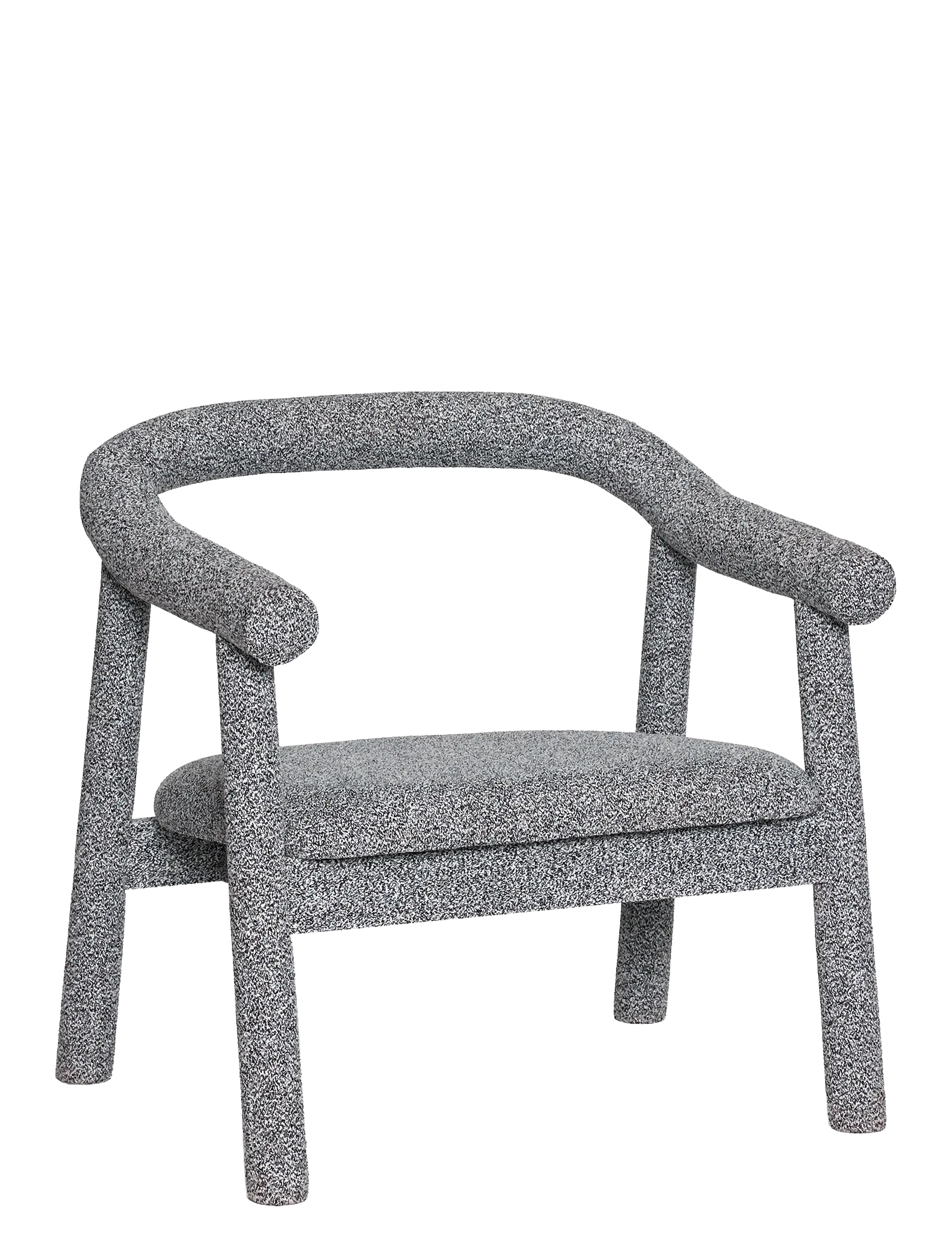 Hübsch Ouli Lounge Chair Light Grey Melange, Lænestol, Grå, Str: 81X73X78CM