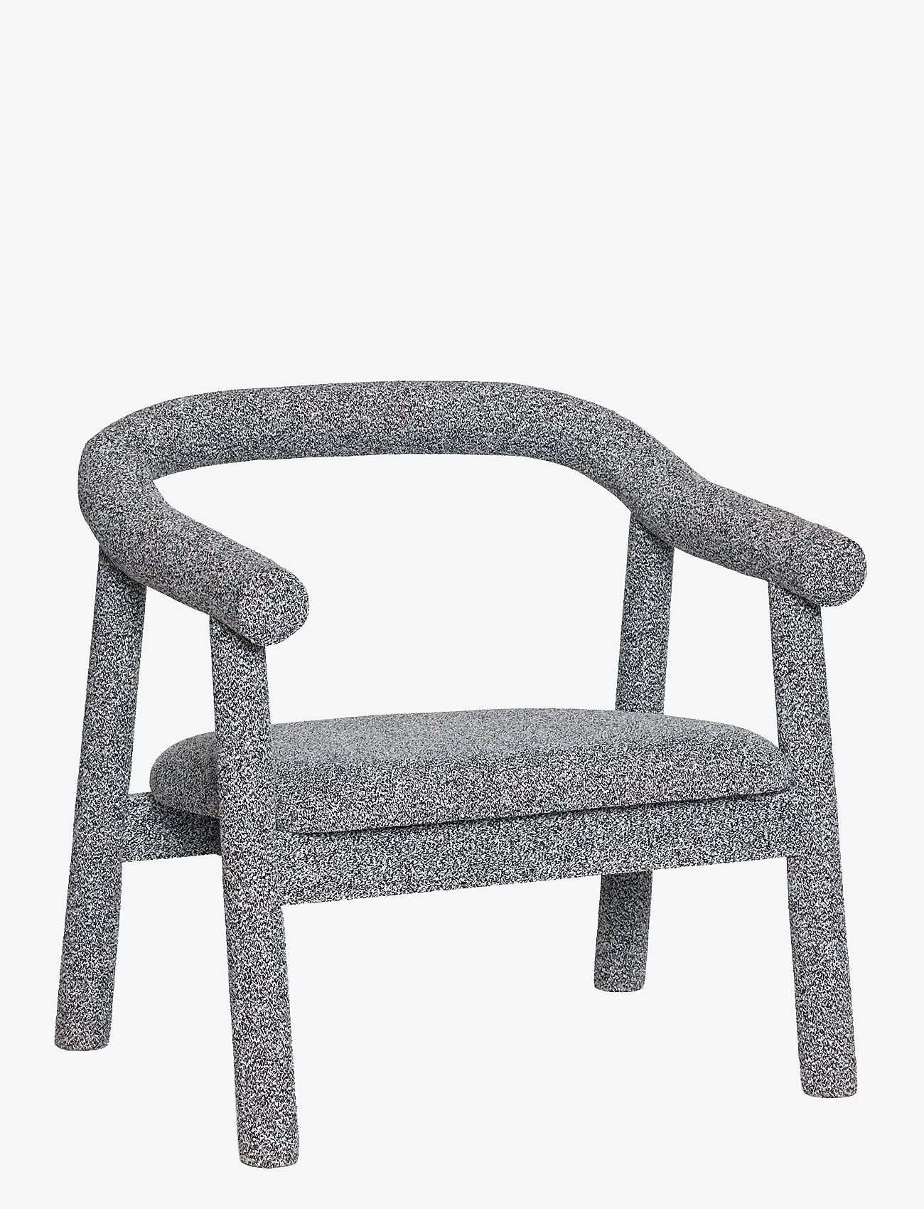 Hübsch - Ouli Lounge Chair Light Grey Melange - lænestole - white - 1