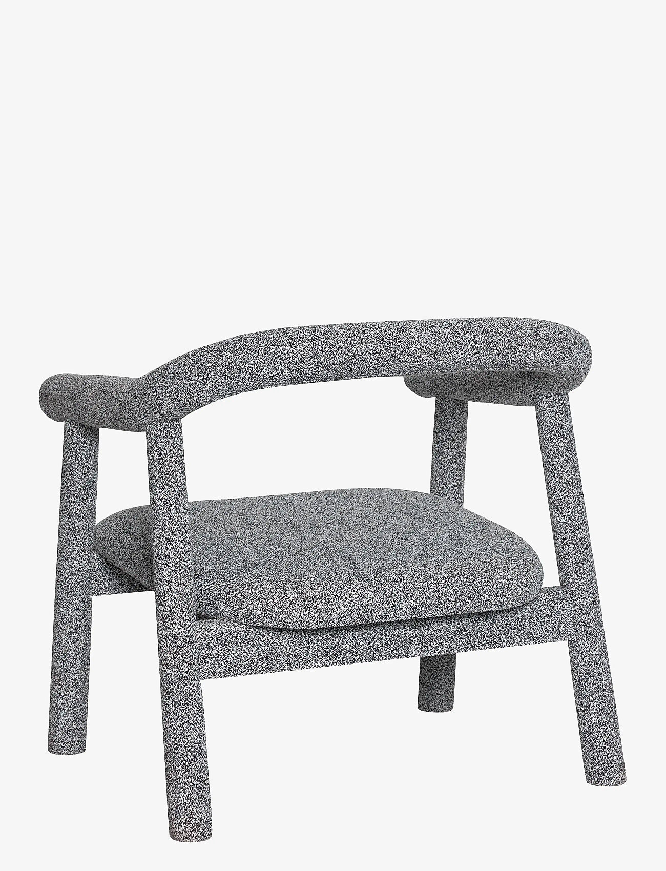 Hübsch - Ouli Lounge Chair Light Grey Melange - lænestole - white - 2