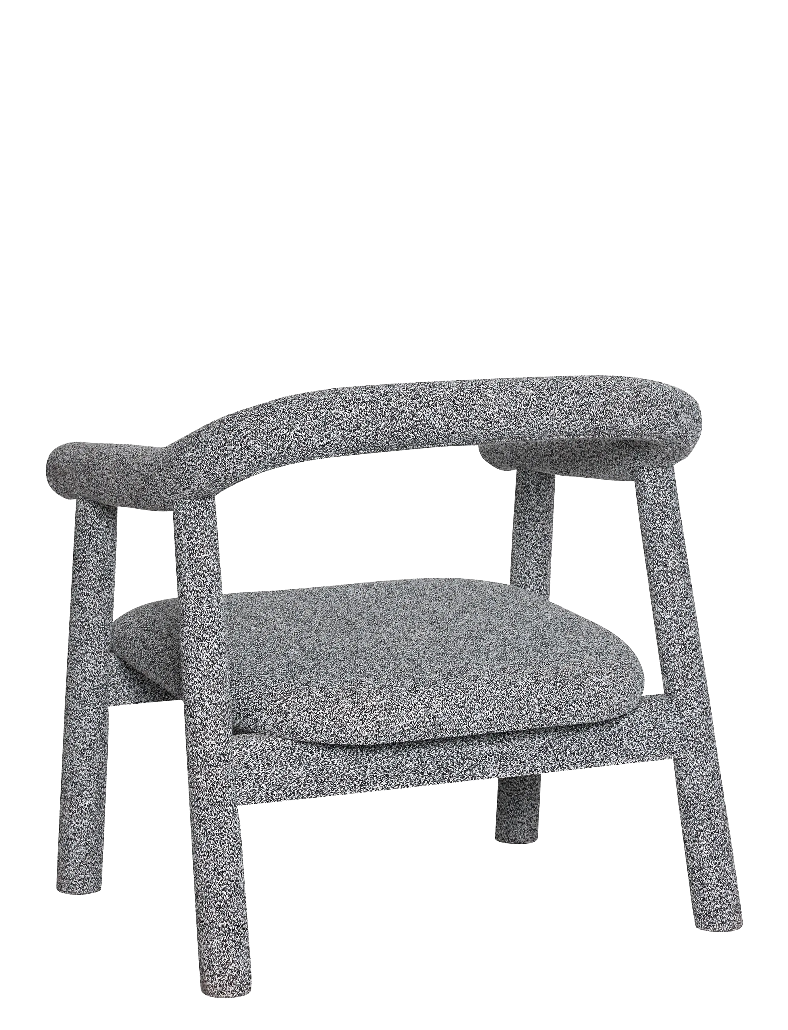 Hübsch - Ouli Lounge Chair Light Grey Melange - hægindastólar - white - 2