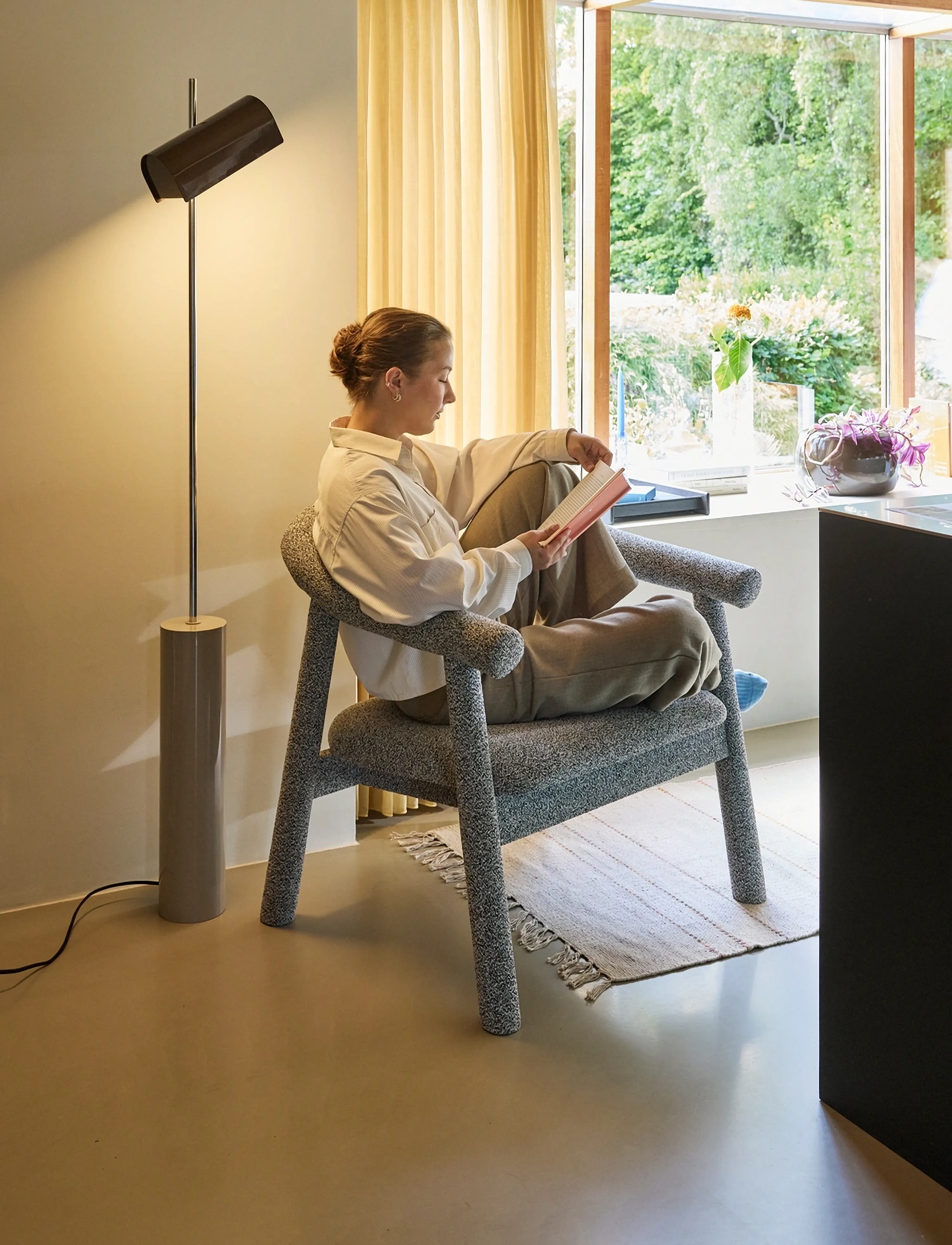 Hübsch Ouli Lounge Chair Light Grey Melange, 81X73X78 cm, Grey, Stole & Skamler > Lænestole, Unisex