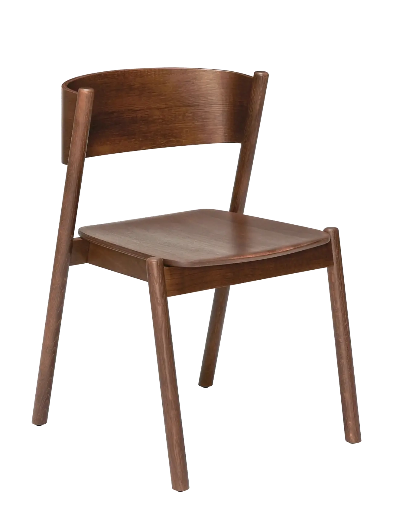 Hübsch Oblique Dining Chair Brown, 55X51XH80 cm, Chairs & Stools, Braun - Chairs, Homeware