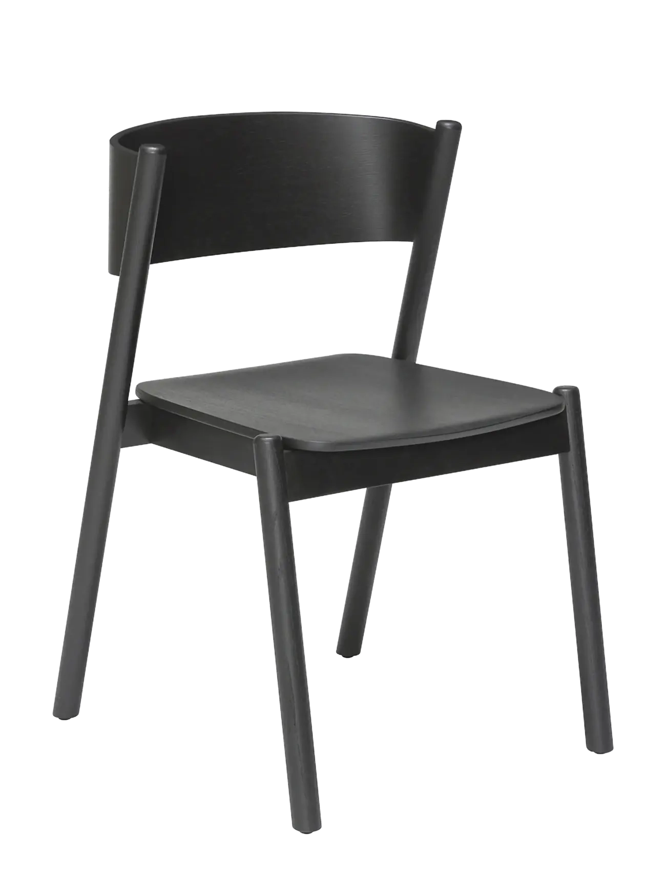 Hübsch Oblique Dining Chair Black - View all - BLACK / black