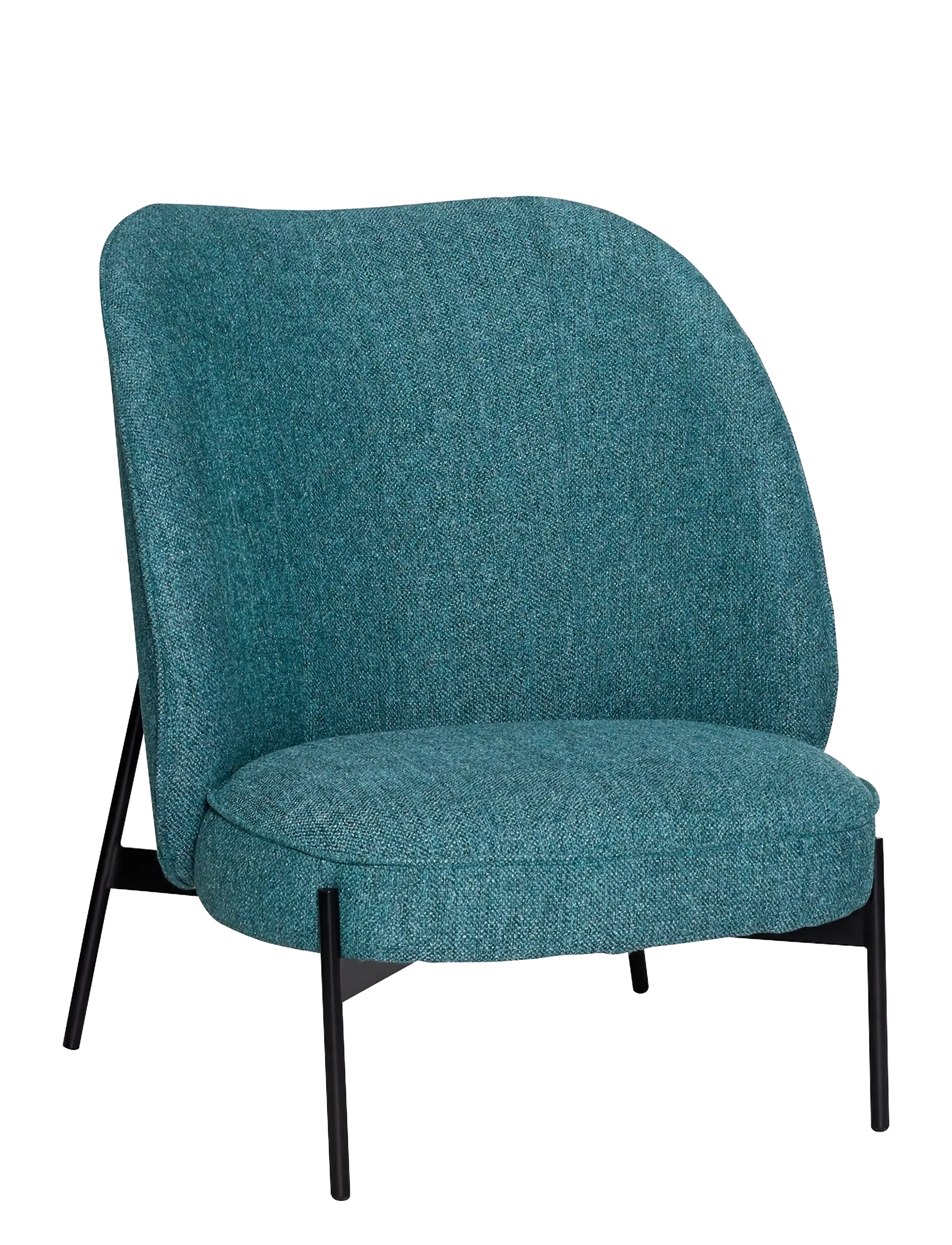 Hübsch Area Lounge Chair Petrol, Lænestol, Blå, Str: 85X82X102CM