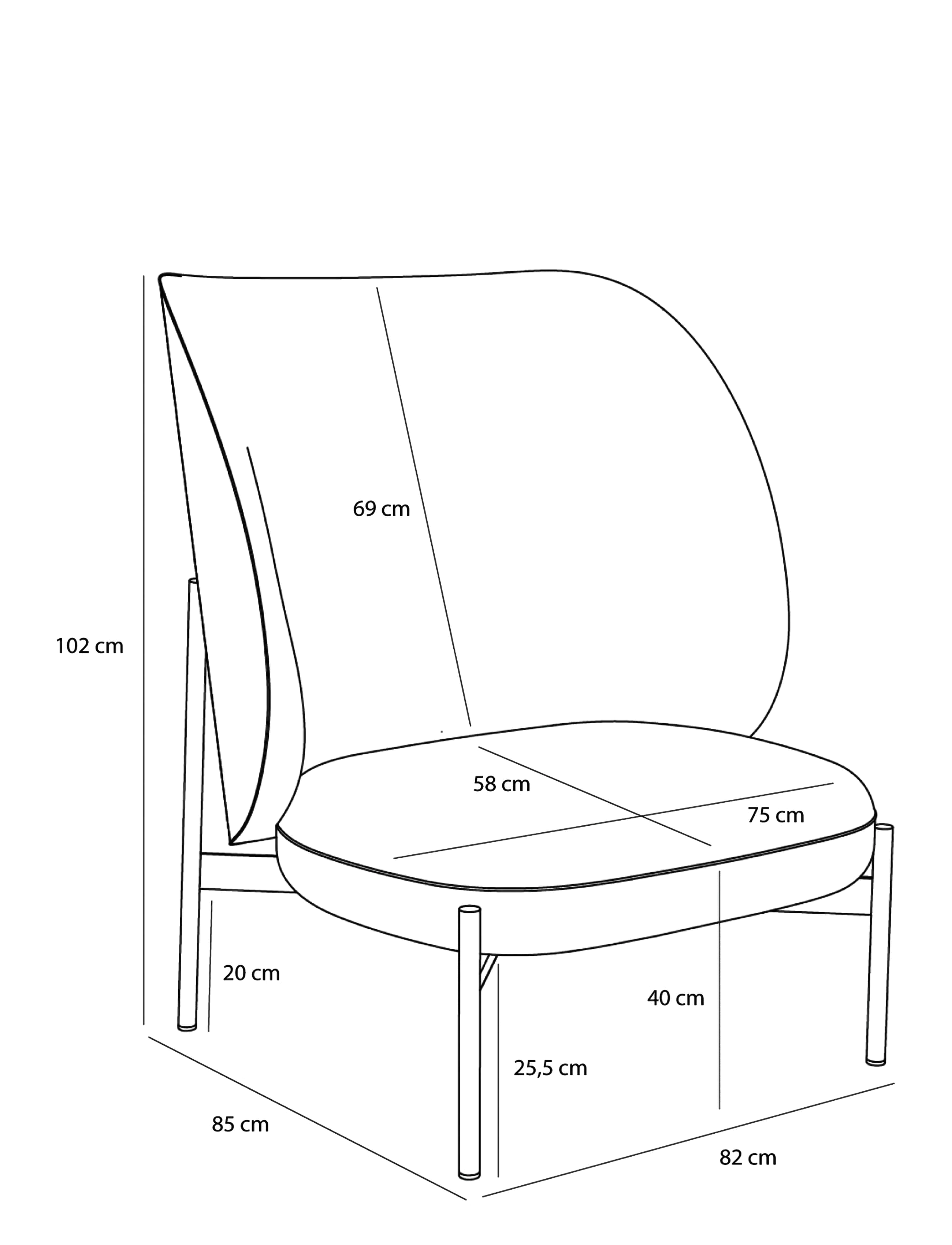 Hübsch - Area Lounge Chair Petrol - hægindastólar - petrol - 4
