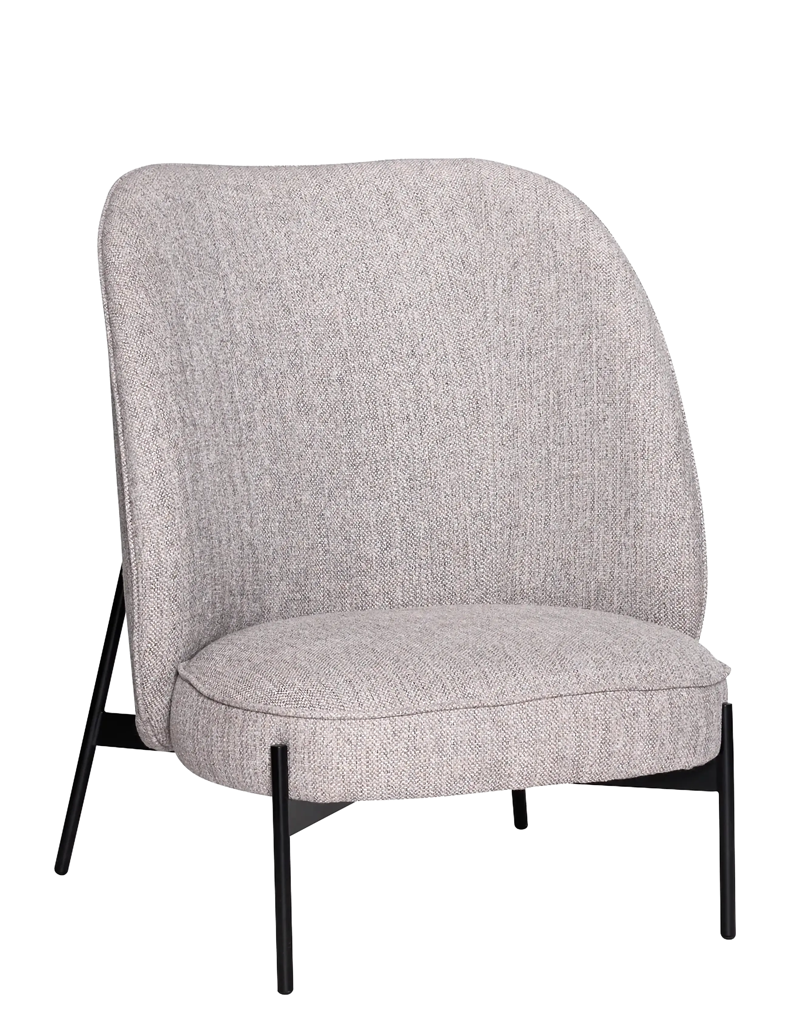 Hübsch Area Lounge Chair Light Grey, Lænestol, Grå, Str: 85X82X102CM