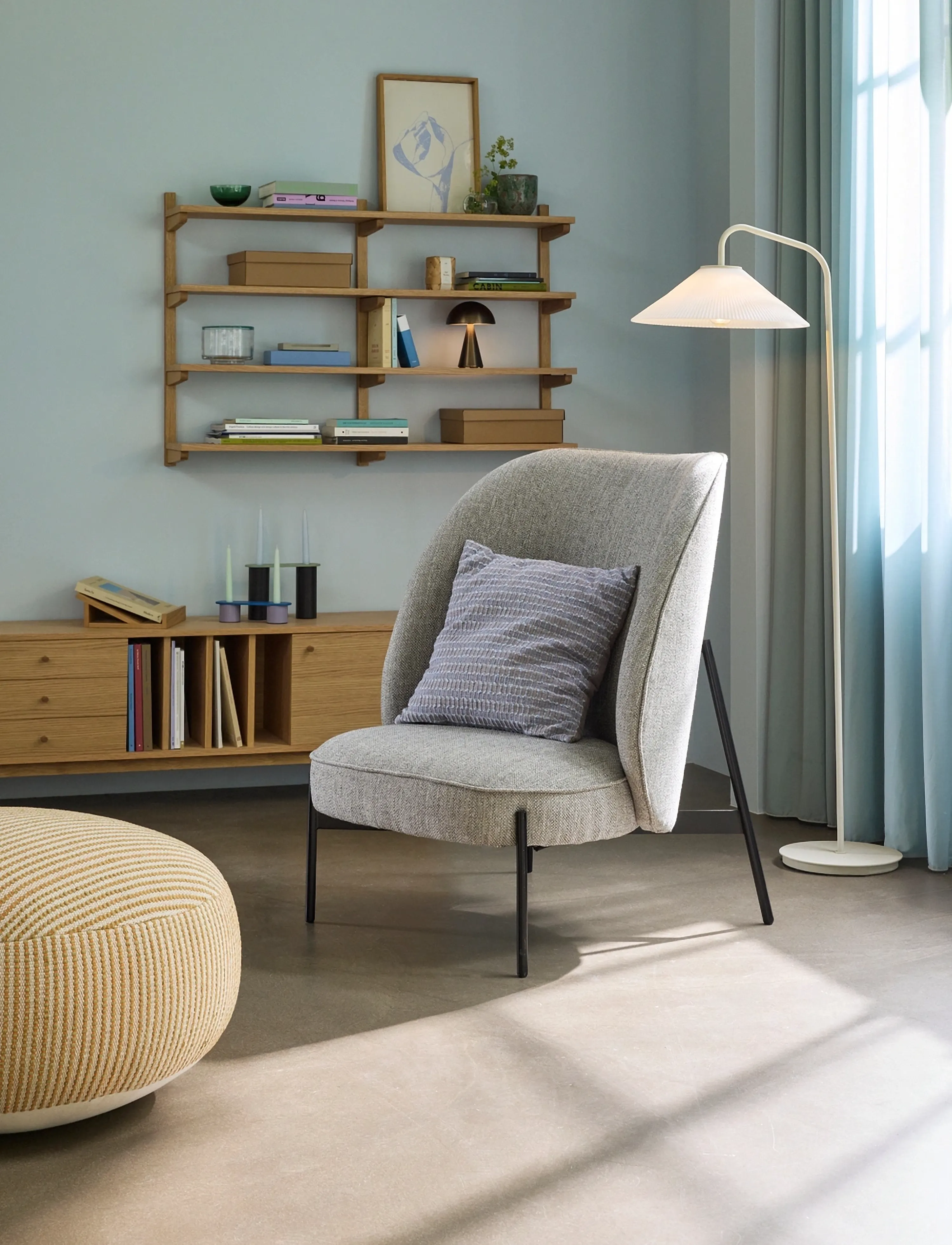 Hübsch Area Lounge Chair Light Grey, 85X82X102 cm, Grey, Stole & Skamler > Lænestole, Unisex