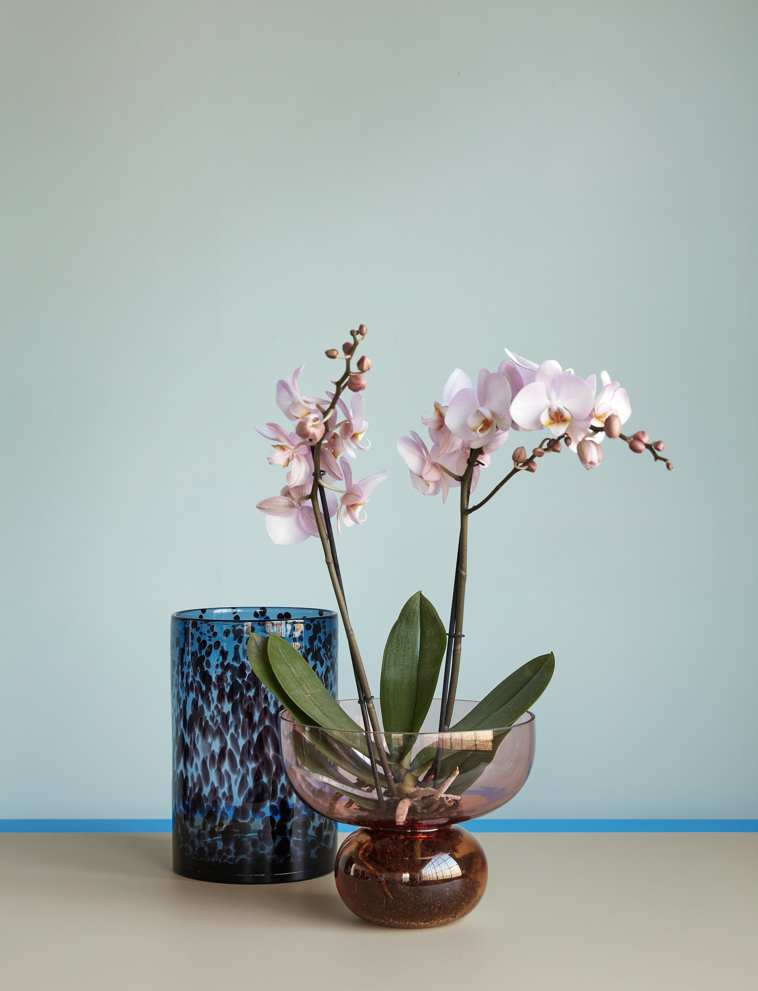 Hübsch Show Vase, H30 cm, Vases, Mehrfarbig/gemustert - Big Homeware
