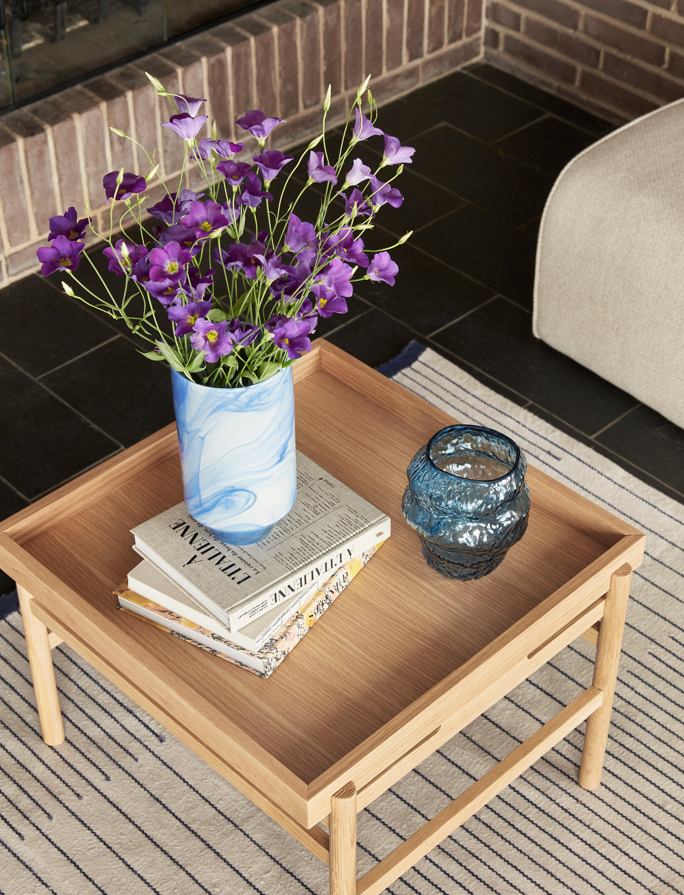 Hübsch Aurora Vase, H19.5 cm, Blue, Vaser > Tulipanvaser, Unisex