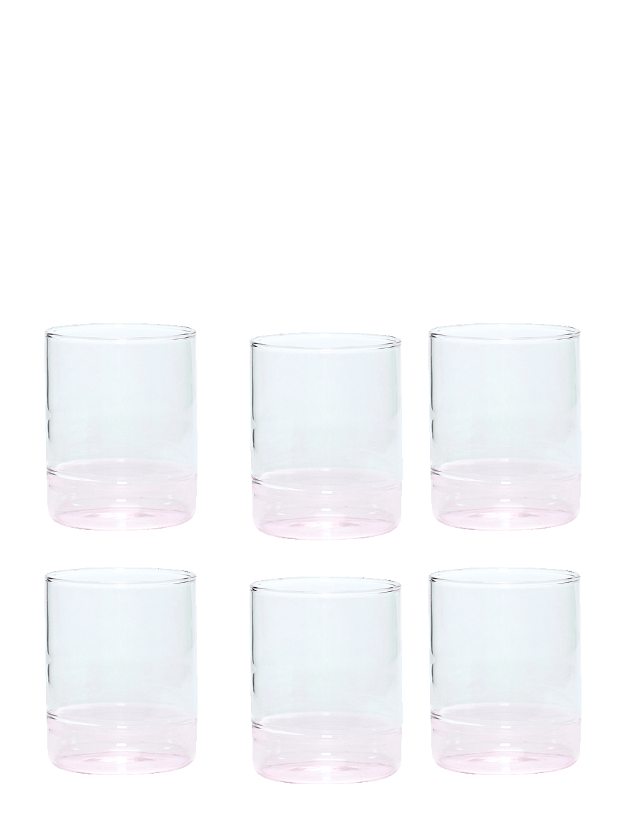 Hübsch - Kiosk Glass - joogiklaasid - clear/pink - 1