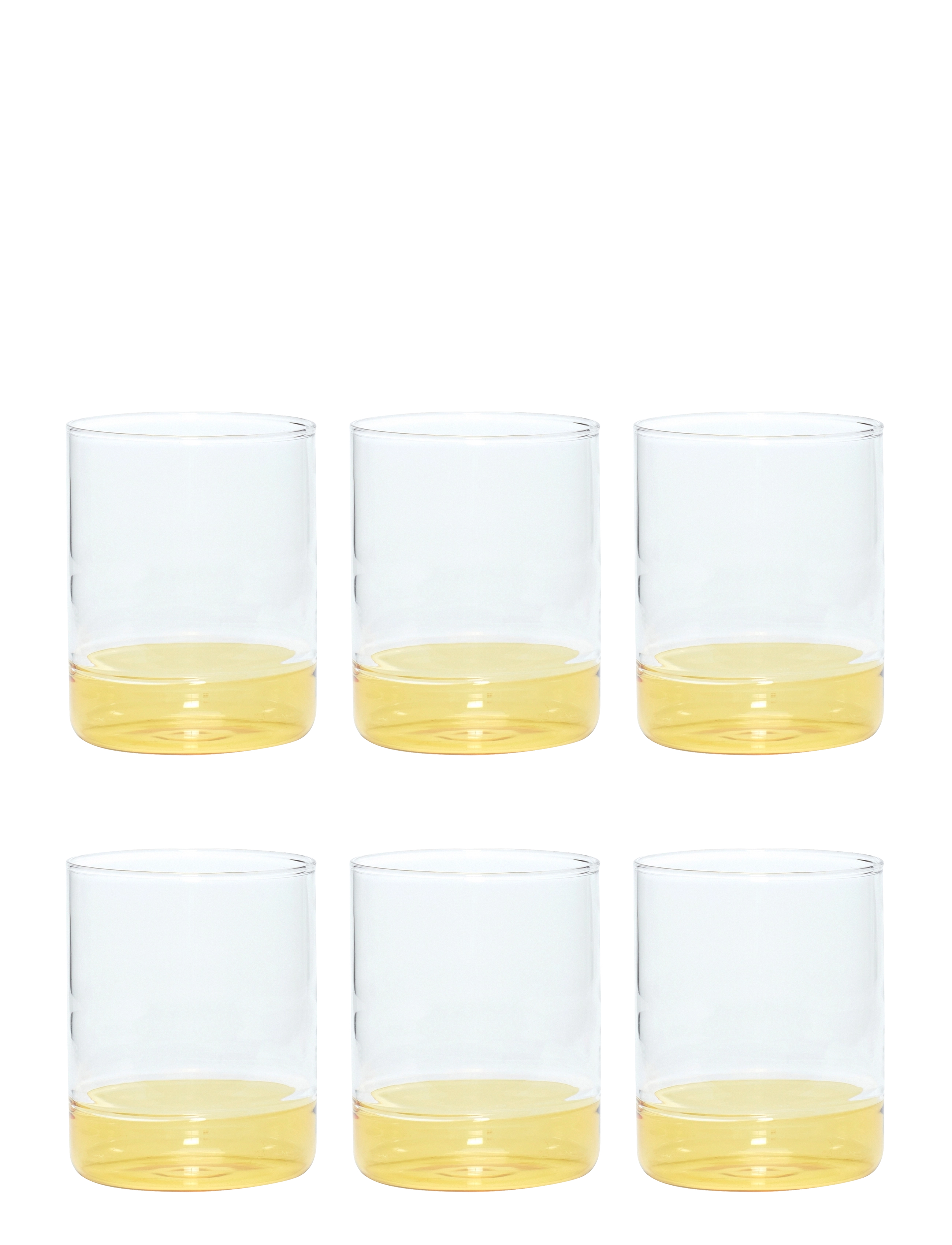 Hübsch - Kiosk Glass - trinkgläser - clear/yellow - 2