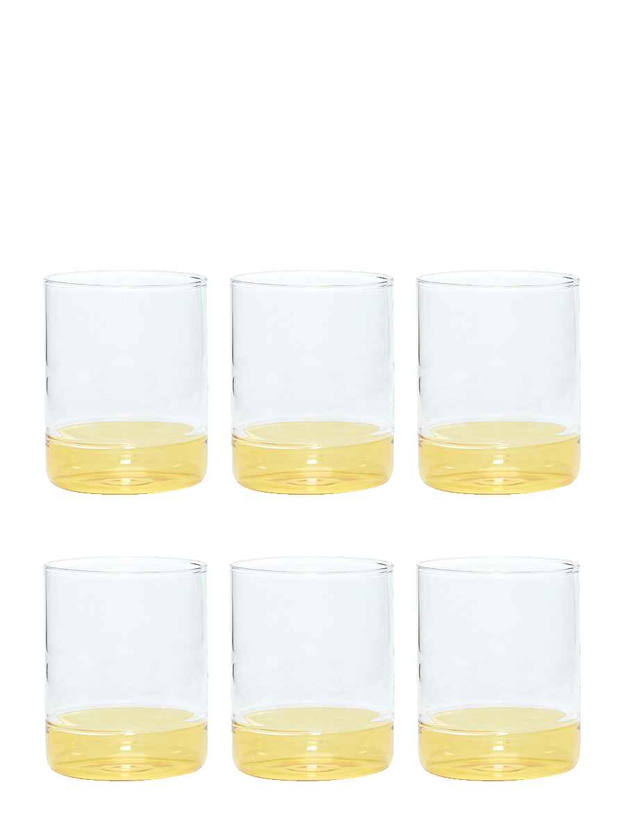Hübsch - Kiosk Glass - joogiklaasid - clear/yellow - 2