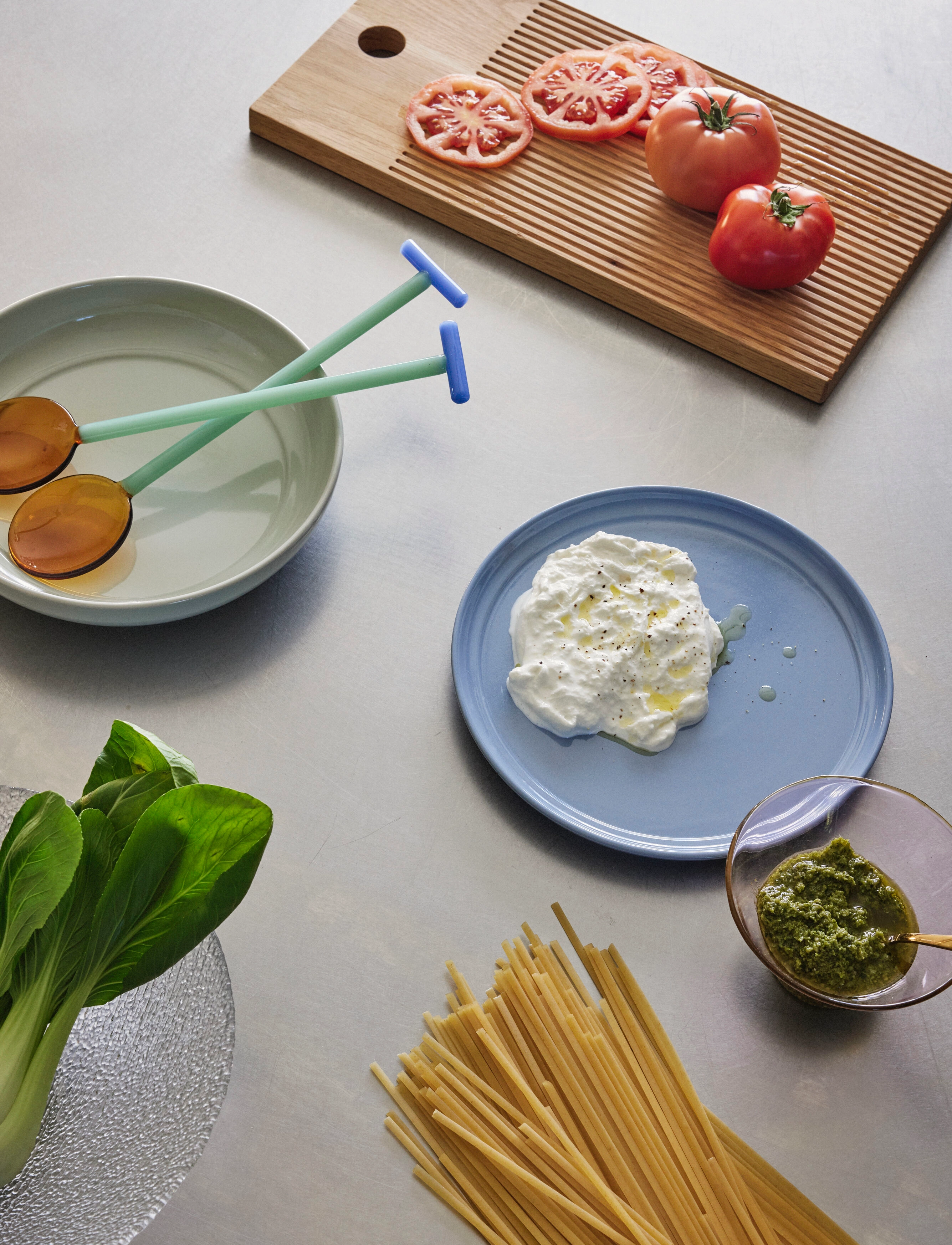 Hübsch Crave Salatbestik, L28 cm, Cutlery, Mehrfarbig/gemustert - Salad Servers, Homeware