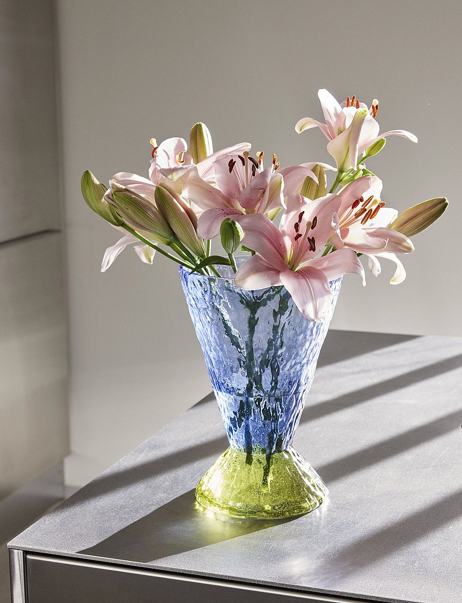 Hübsch - Abyss Vase - vasen - blue,olive - 3