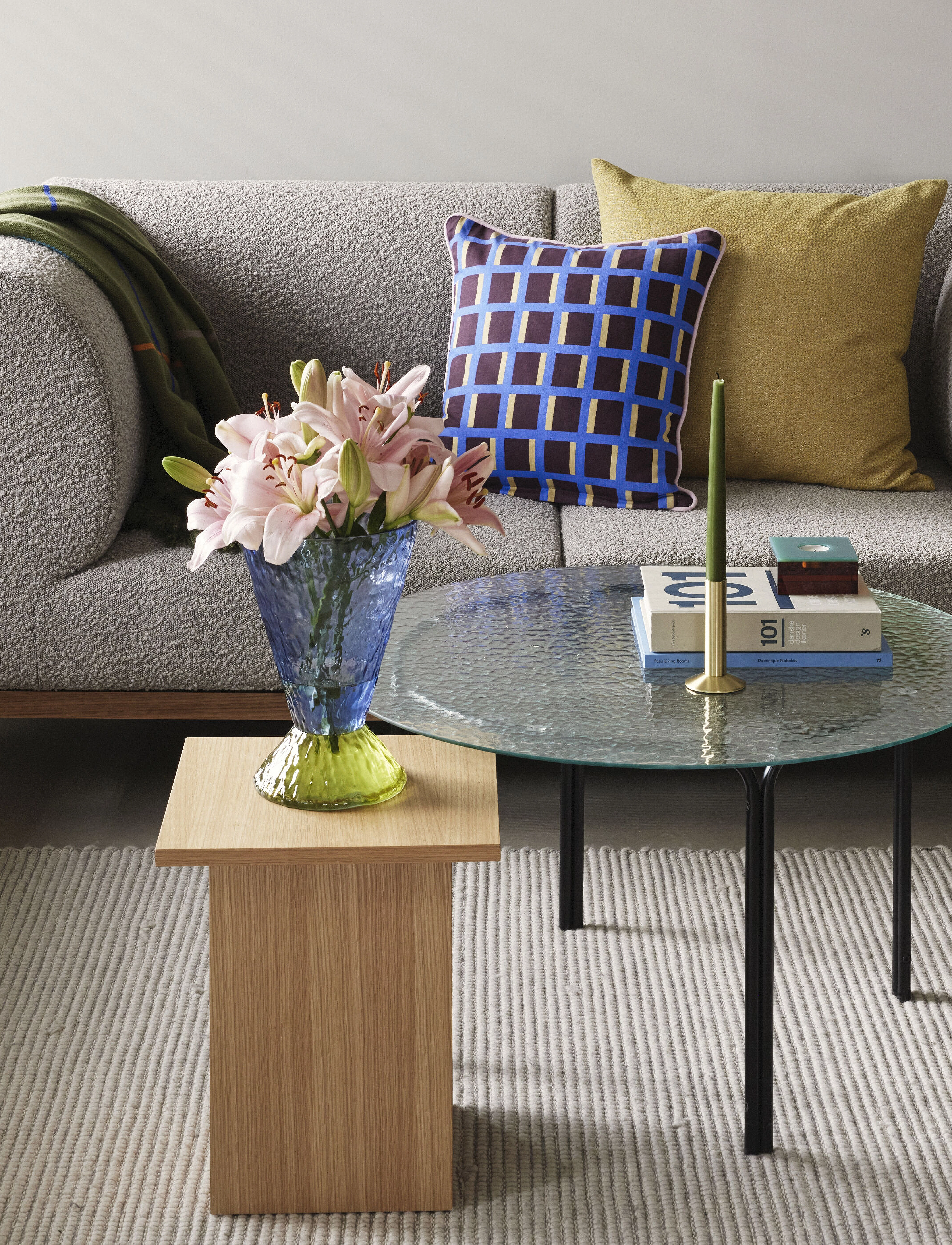 Hübsch - Abyss Vase - maljakot - blue,olive - 4