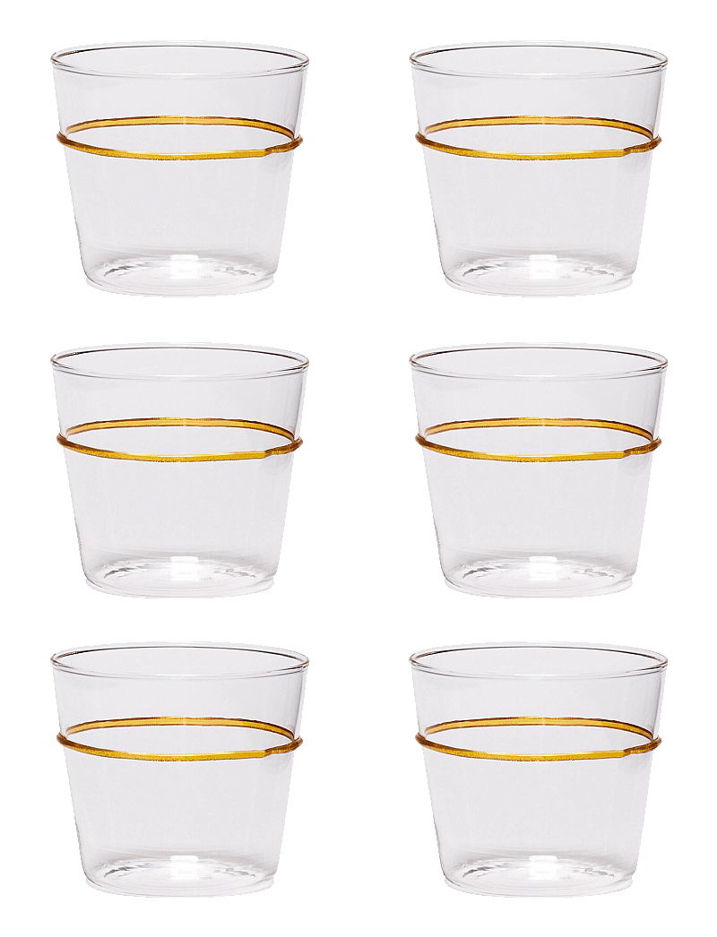 Hübsch - Orbit Drinking Glass - trinkgläser - clear,yellow - 0