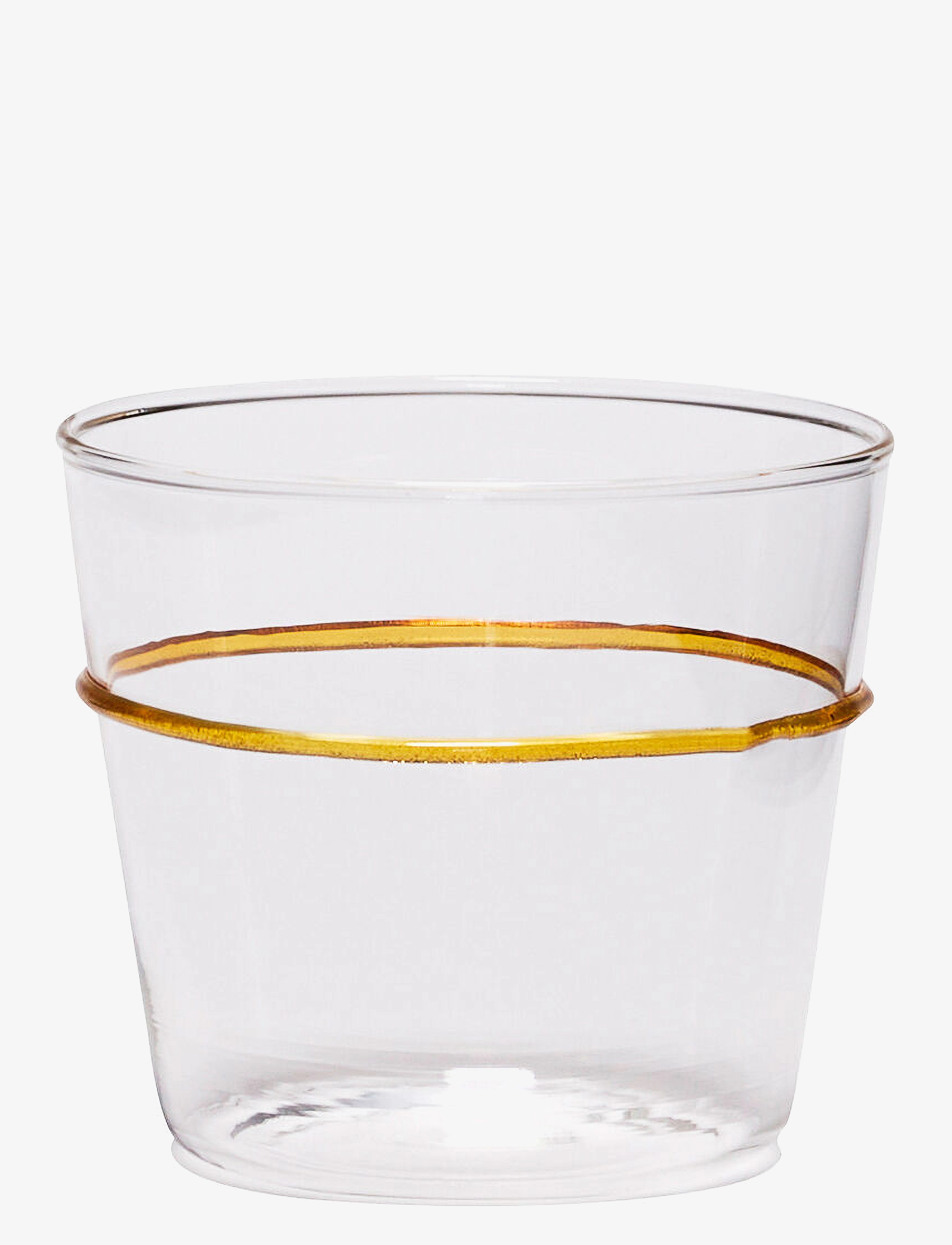 Hübsch - Orbit Drinking Glass - joogiklaasid - clear,yellow - 2