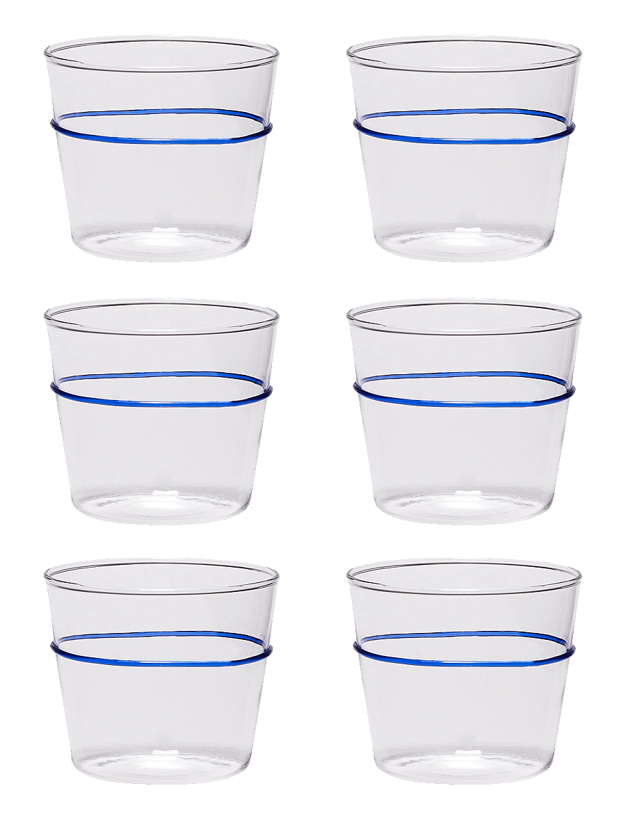 Hübsch - Orbit Drinking Glass - joogiklaasid - blue,clear - 1