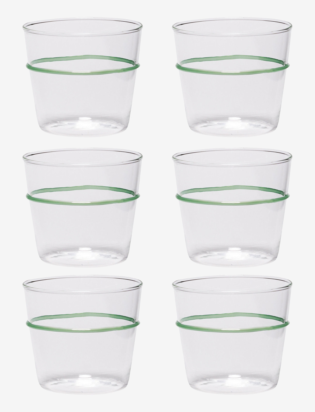 Hübsch - Orbit Drinking Glass - trinkgläser - clear,green - 0