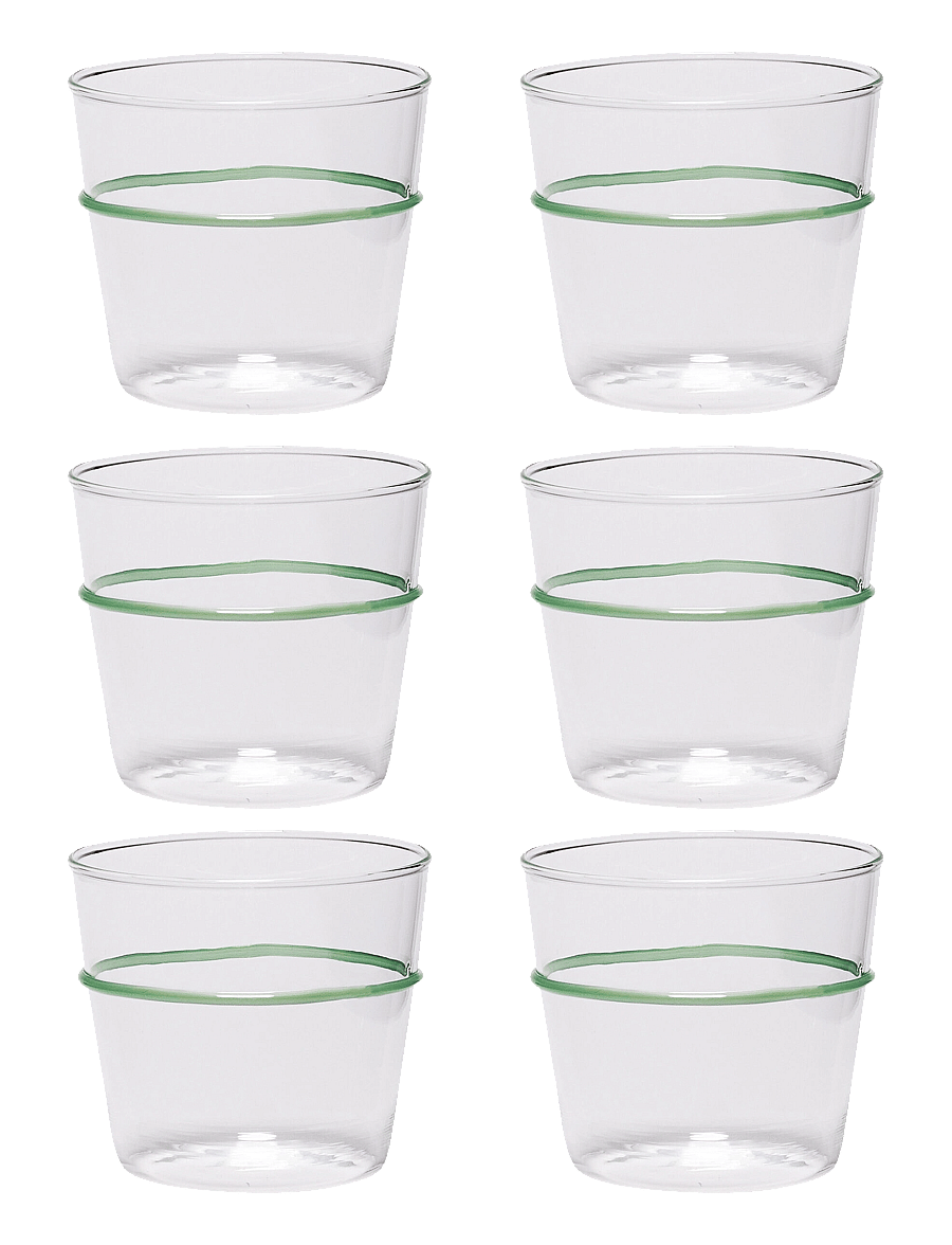 Hübsch - Orbit Drinking Glass - trinkgläser - clear,green - 1