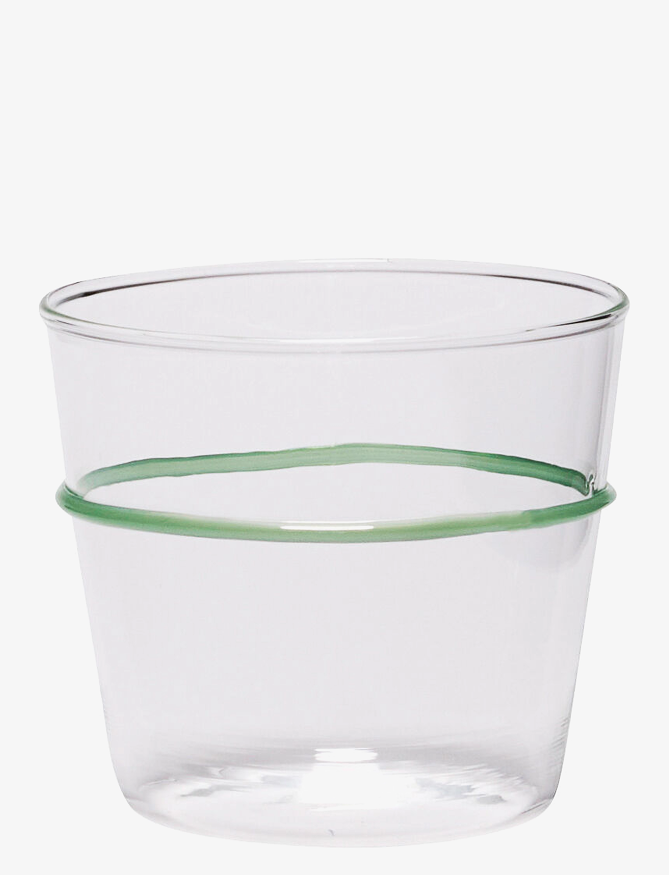 Hübsch - Orbit Drinking Glass - trinkgläser - clear,green - 2