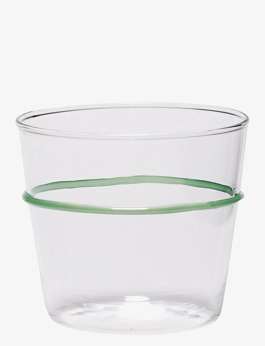 Hübsch - Orbit Drinking Glass - trinkgläser - clear,green - 2
