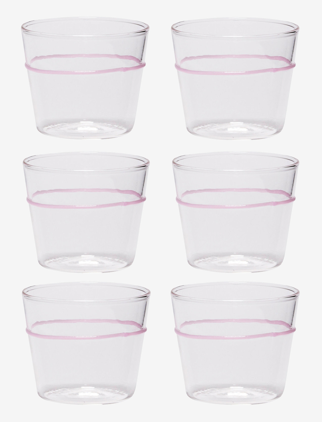 Hübsch - Orbit Drinking Glass - trinkgläser - clear,pink - 0