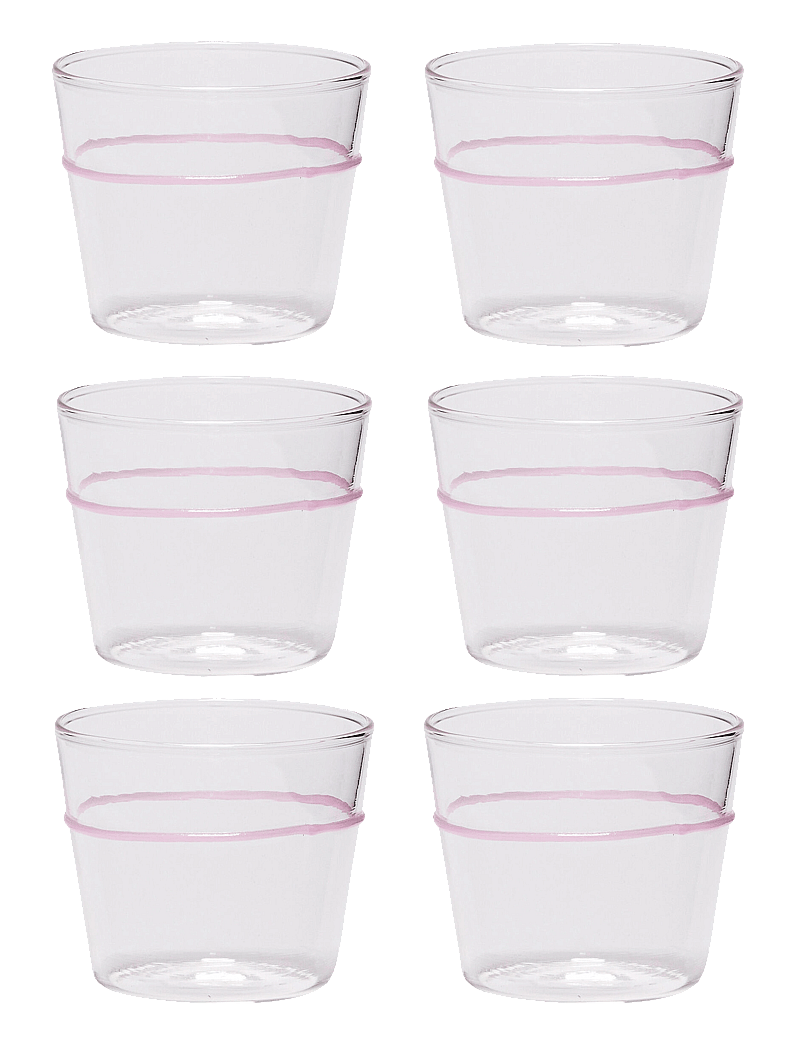 Hübsch - Orbit Drinking Glass - trinkgläser - clear,pink - 0