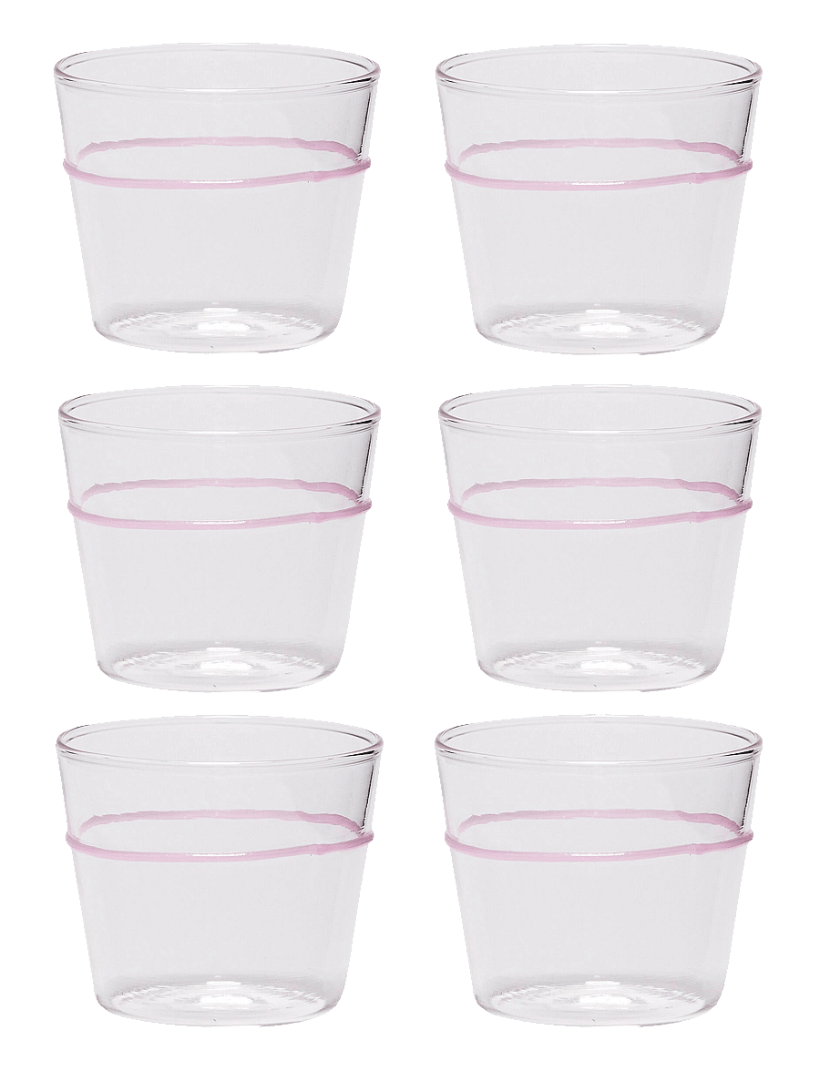 Hübsch - Orbit Drinking Glass - joogiklaasid - clear,pink - 1
