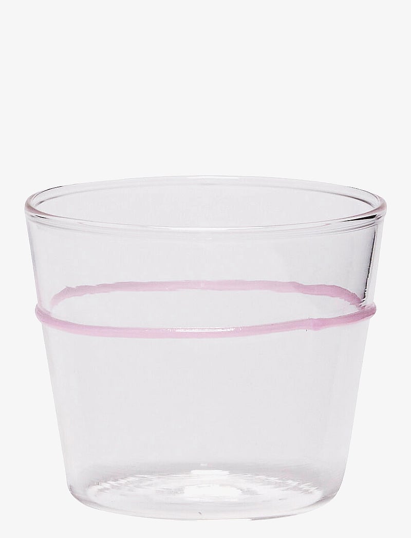 Hübsch - Orbit Drinking Glass - trinkgläser - clear,pink - 1