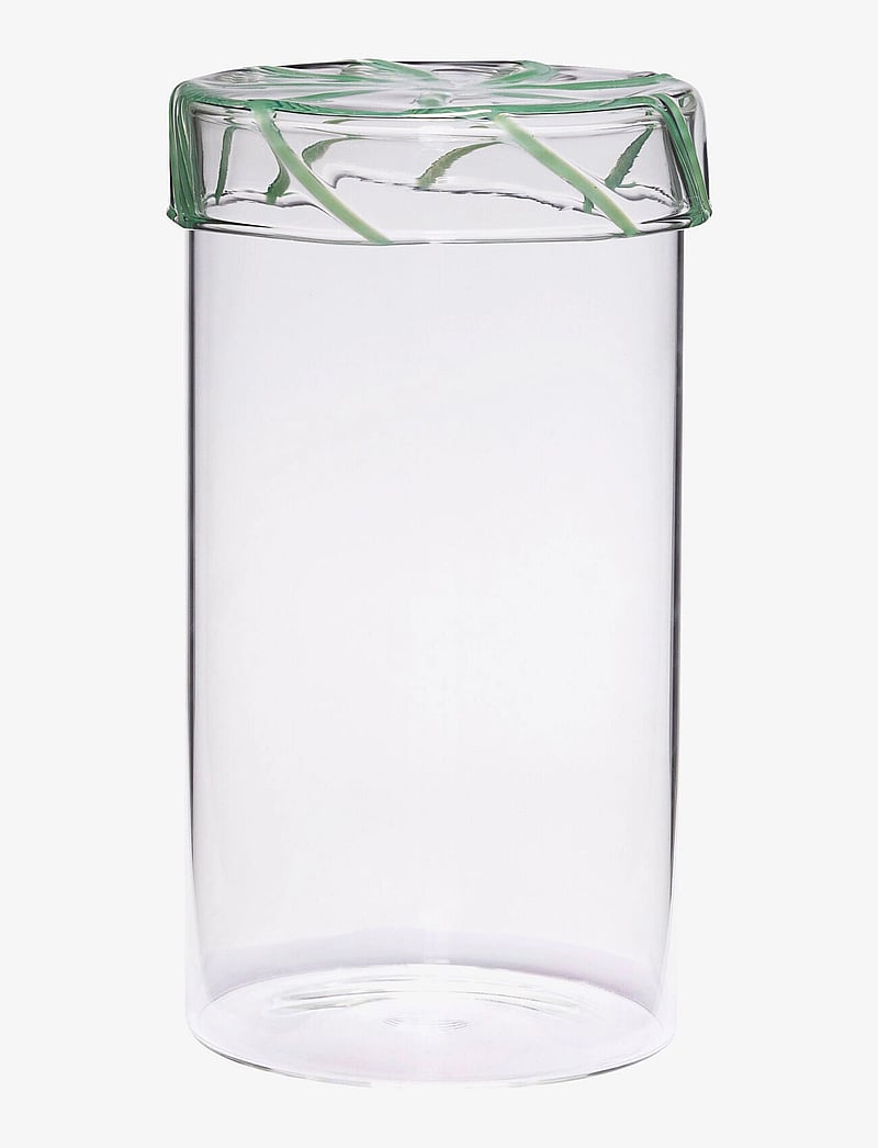 Hübsch - Heir Storage Jar - vorratsgläser - clear,green - 1