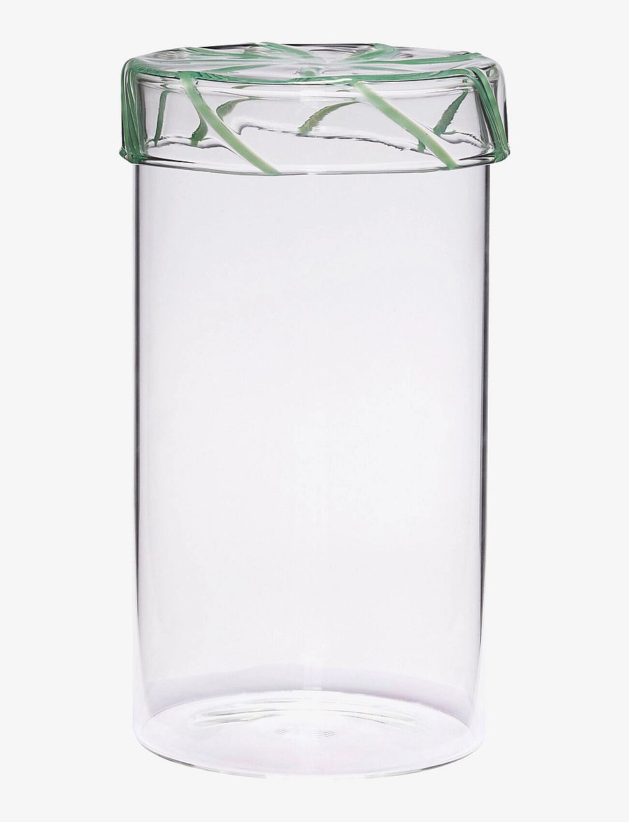 Hübsch - Heir Storage Jar - vorratsgläser - clear,green - 1
