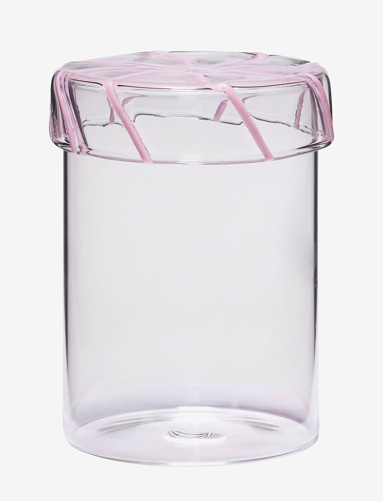 Hübsch - Heir Storage Jar - kitchen jars - clear,pink - 1