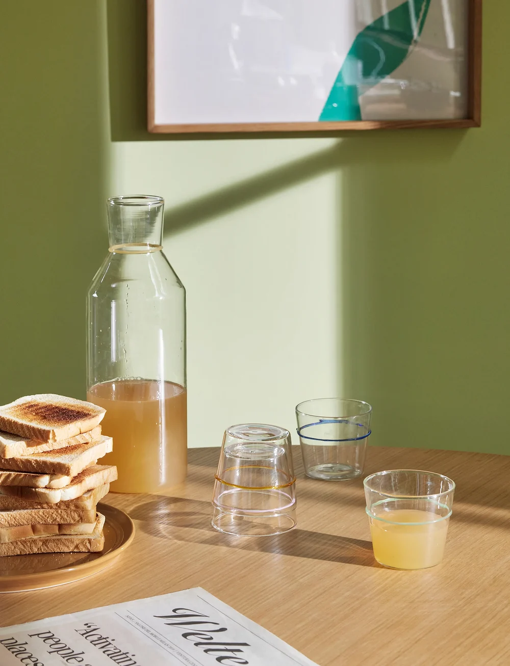 Hübsch - Orbit Jug - wasserkaraffen - clear,yellow - 1