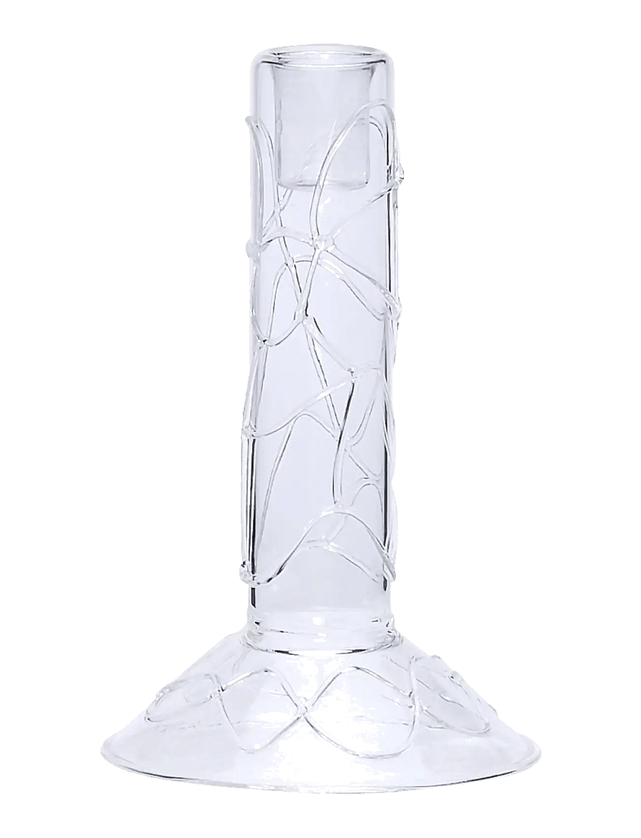 Hübsch - Doodle Candleholder Clear - kerzenständer - clear - 1
