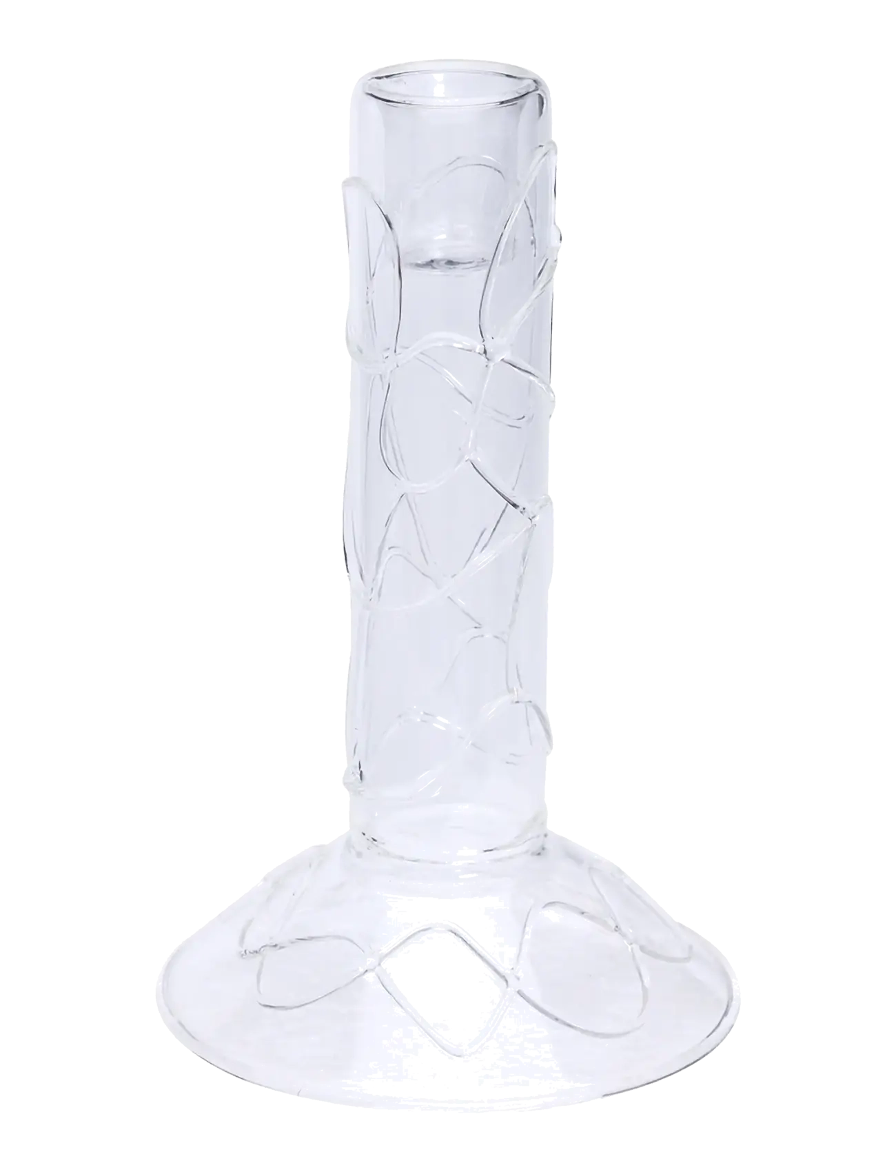 Hübsch - Doodle Candleholder Clear - candlesticks - clear - 2