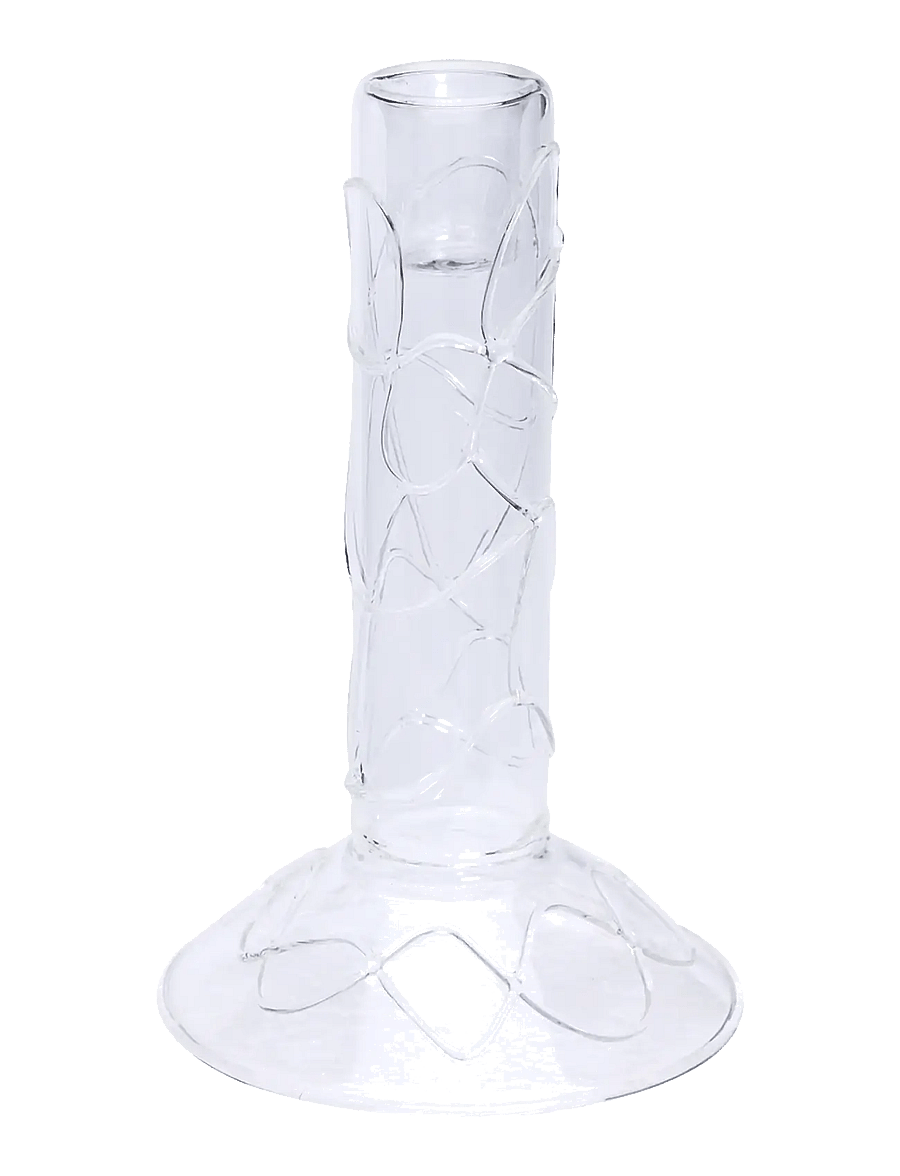 Hübsch - Doodle Candleholder Clear - kerzenständer - clear - 2