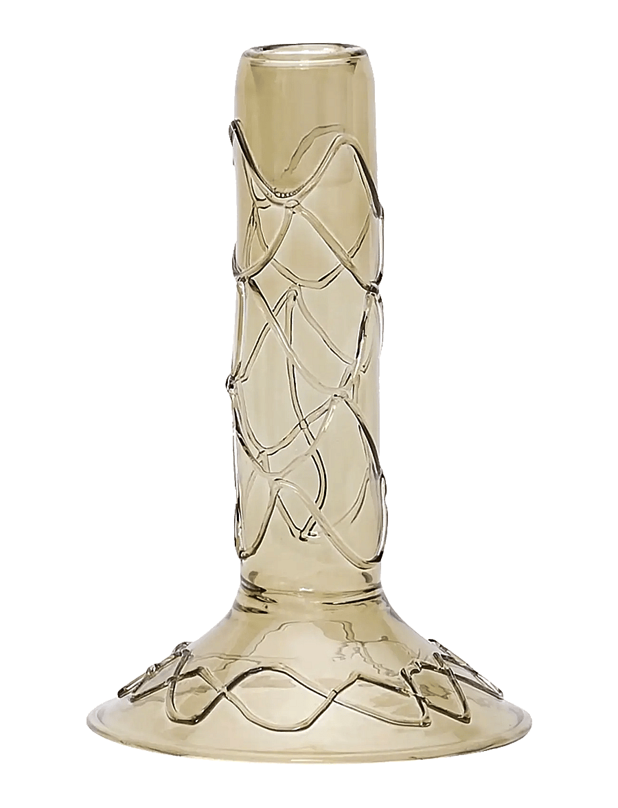 Hübsch - Doodle Candleholder Olive - kerzenständer - olive - 1