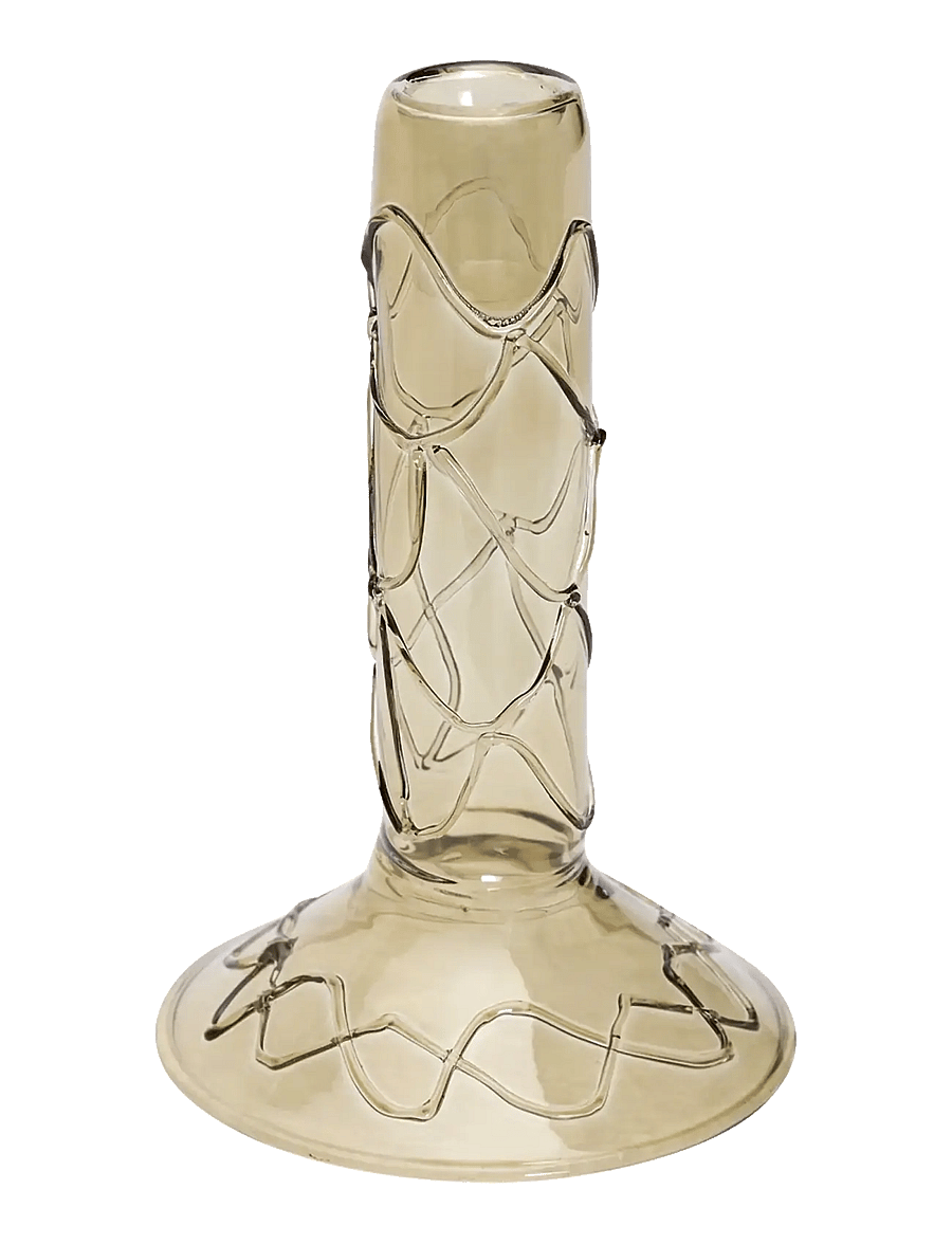 Hübsch - Doodle Candleholder Olive - kerzenständer - olive - 2