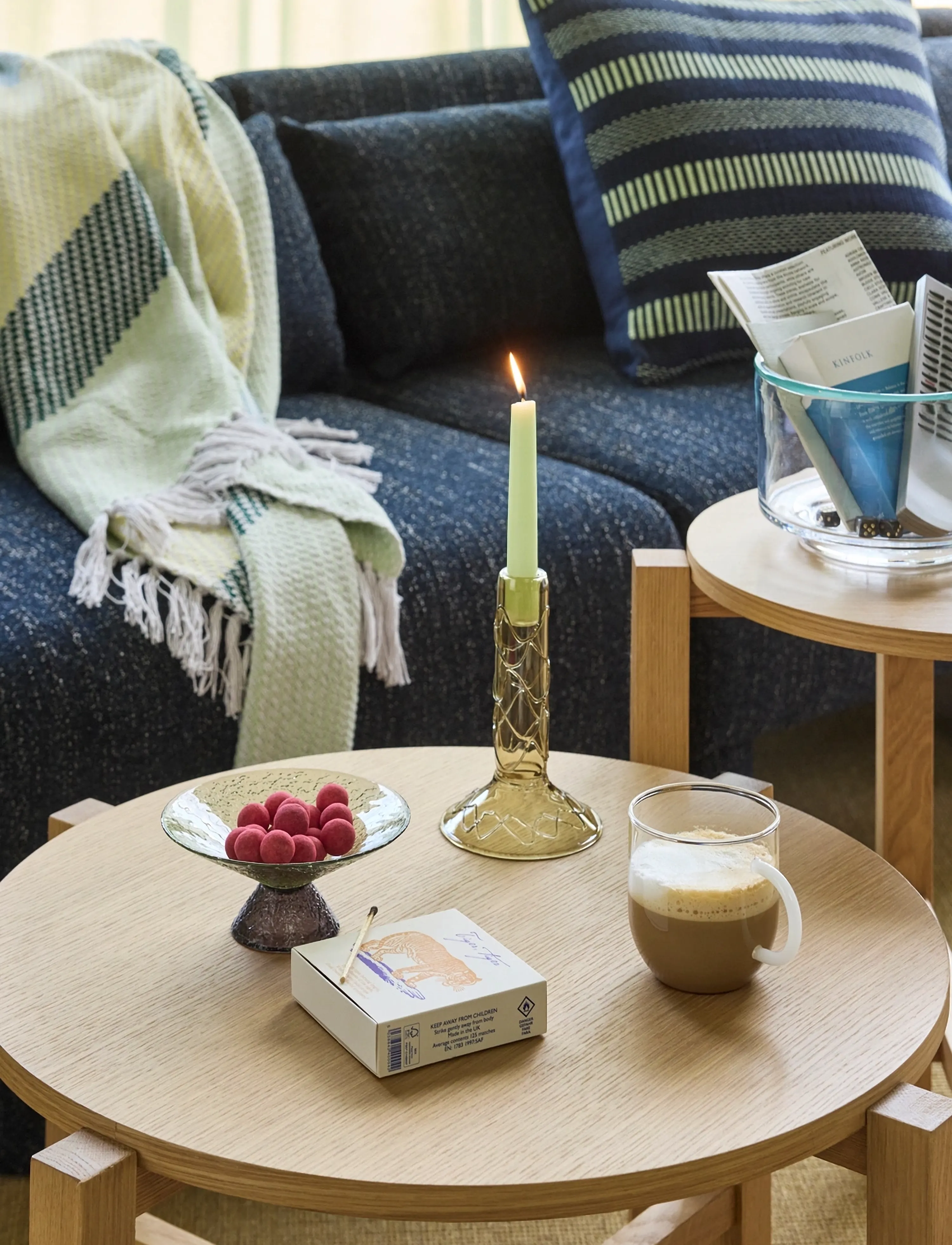 Hübsch - Doodle Candleholder Olive - kerzenständer - olive - 5