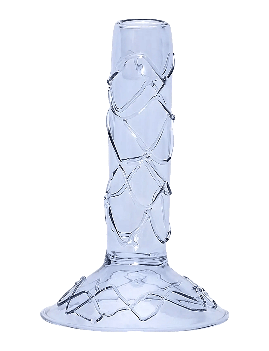 Hübsch - Doodle Candleholder Blue - kerzenständer - blue - 1